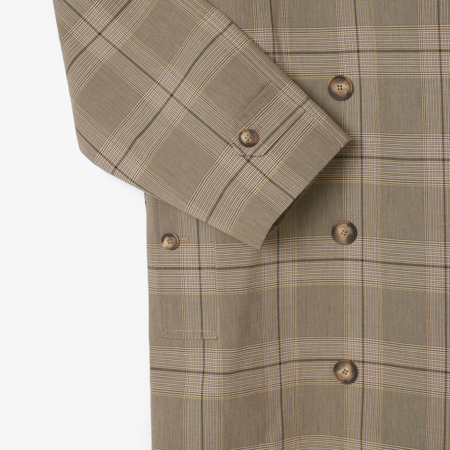 Water-Repellent Plaid Wrap Coat