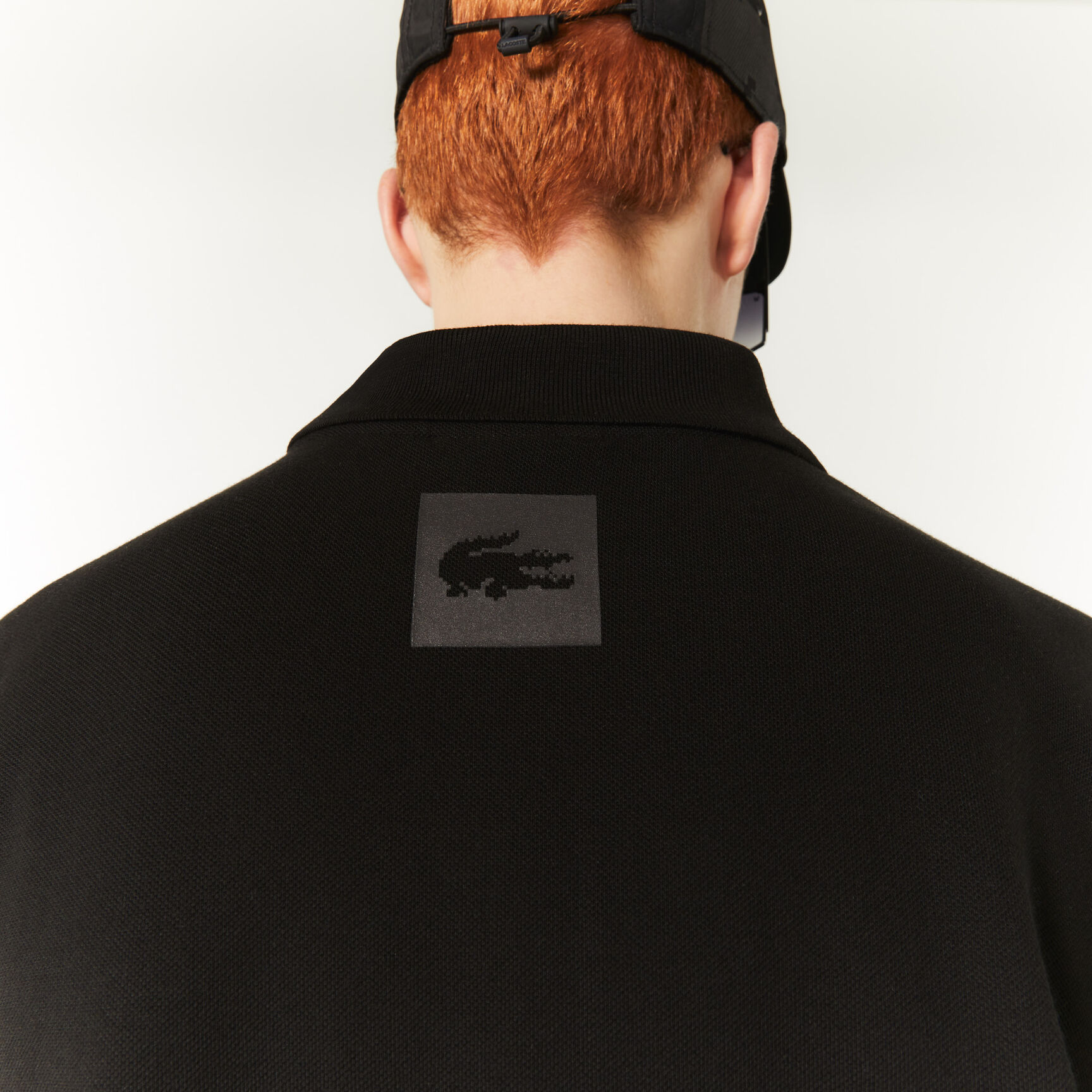 تيشيرت بولو قطن عضوي بقصة فضفاضة للرجال مجموعة Lacoste L!VE x Minecraft