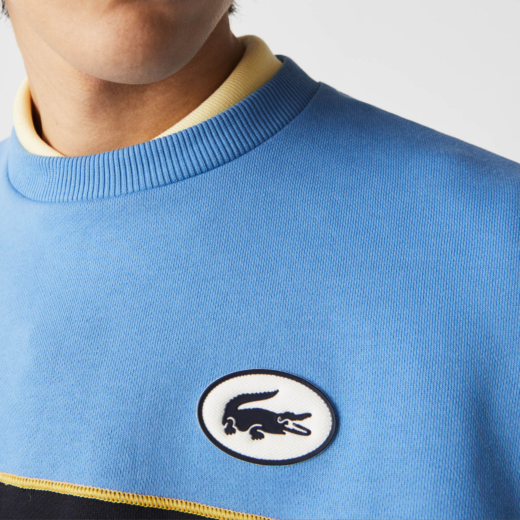 Men’s Heritage Badge Colorblock Cotton Fleece Sweatshirt lacoste men s heritage badge colorblock cotton fleece sweatshirt