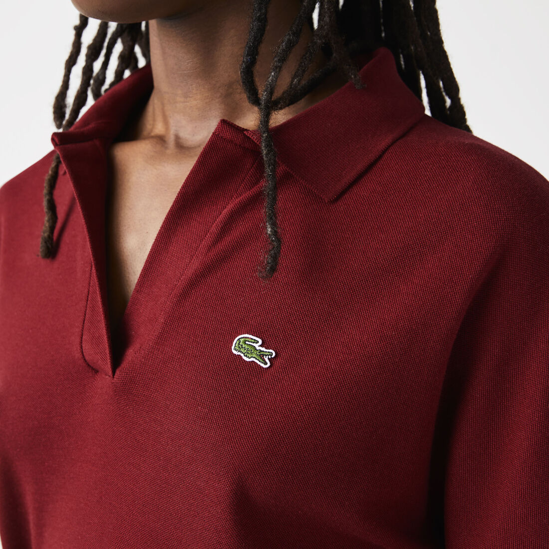 فستان بولو بيكيه بقصة واسعة وفتحة رقبة حرف V للنساء فستان بولو بيكيه بقصة واسعة وفتحة رقبة حرف V للنساء