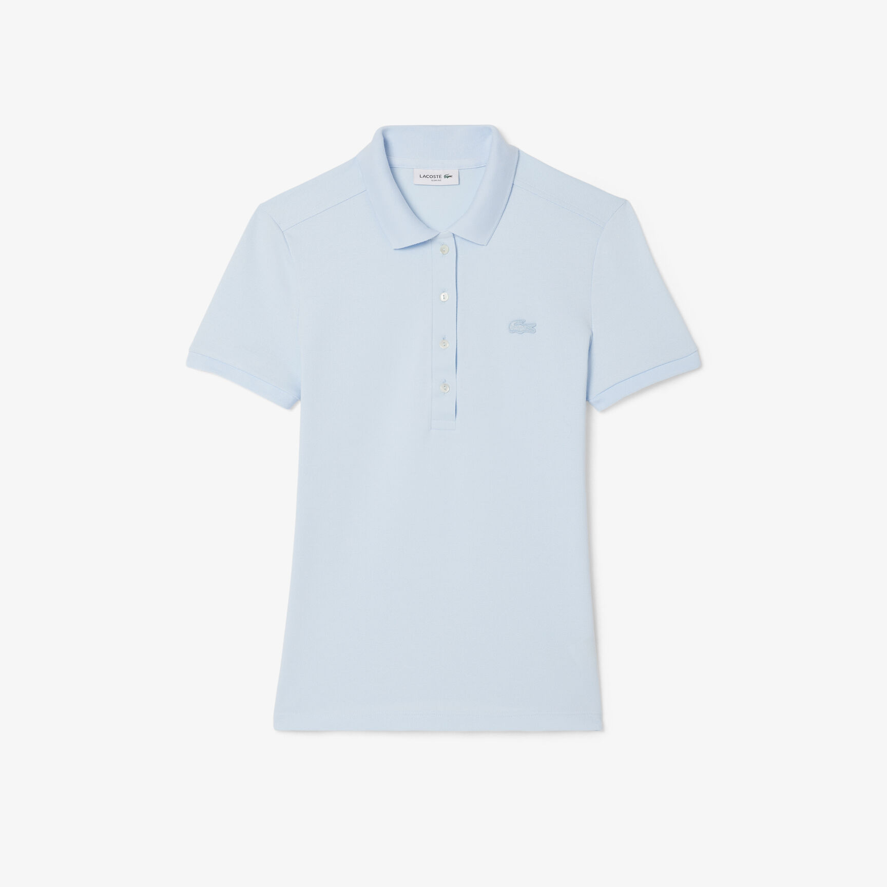 تيشيرت بولو L.12.D بقصة ضيقة من قماش بيتي بيكيه المطاطي