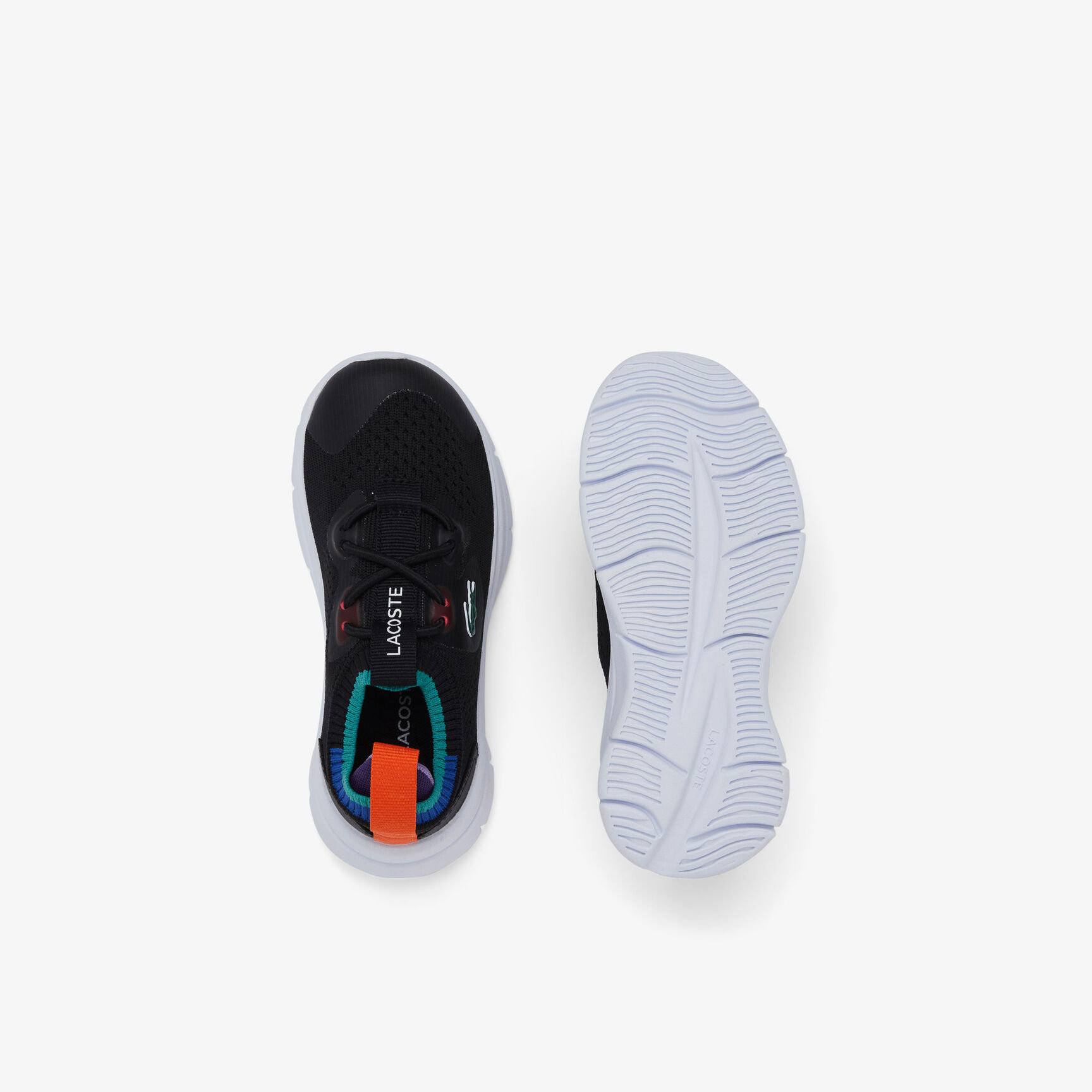 Infants' Lacoste Run Spin Knit Textile Colour Contrast Trainers Infants' Lacoste Run Spin Knit Textile Colour Contrast Trainers