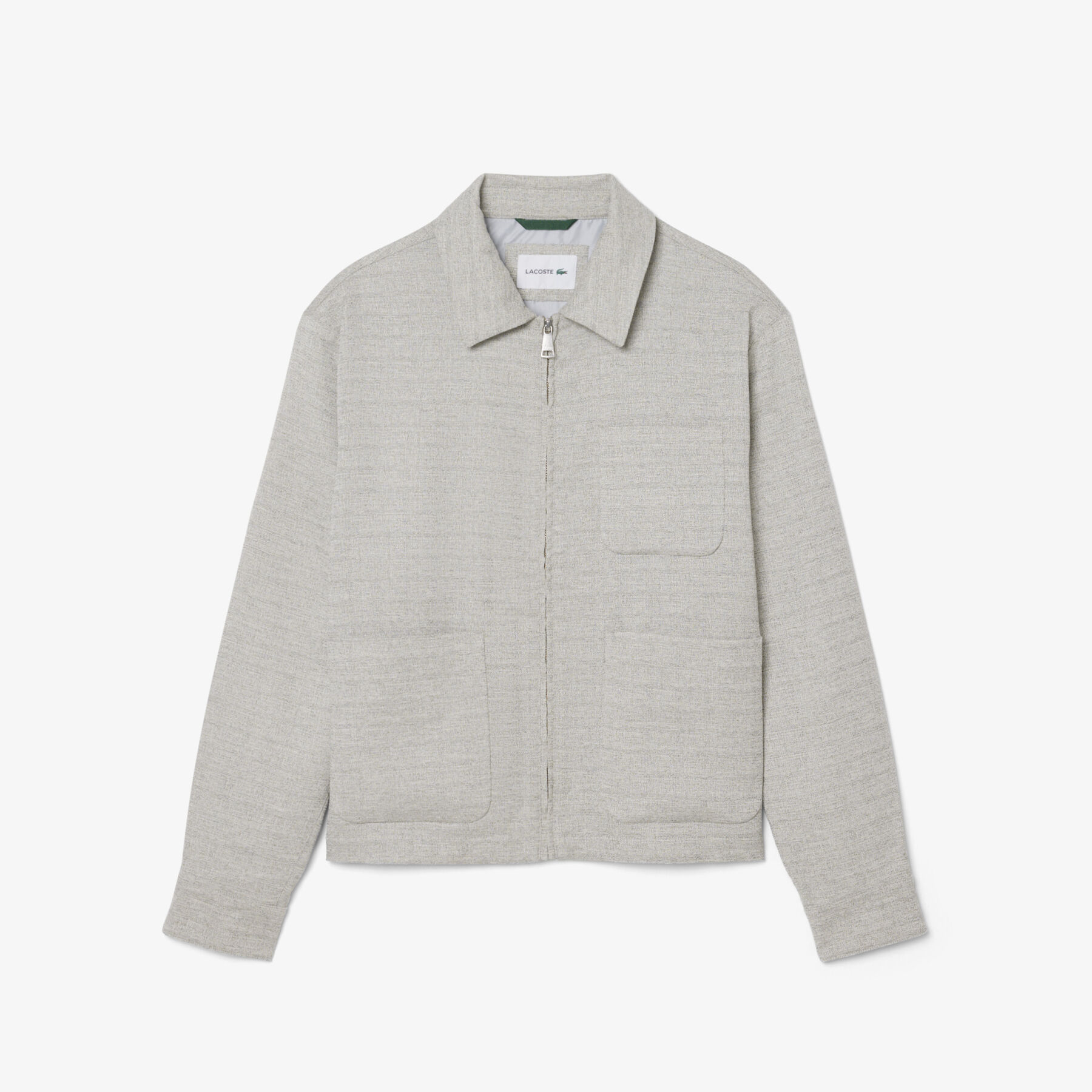 lacoste short textured jacket