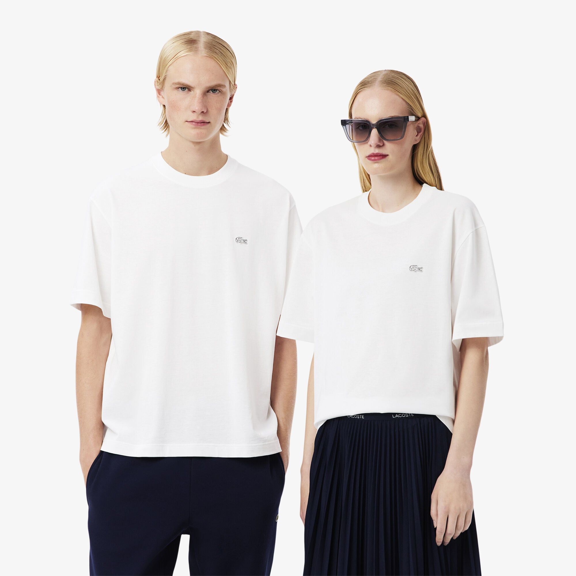 Loose Fit Heavy Jersey T-shirt, White | LACOSTE EG