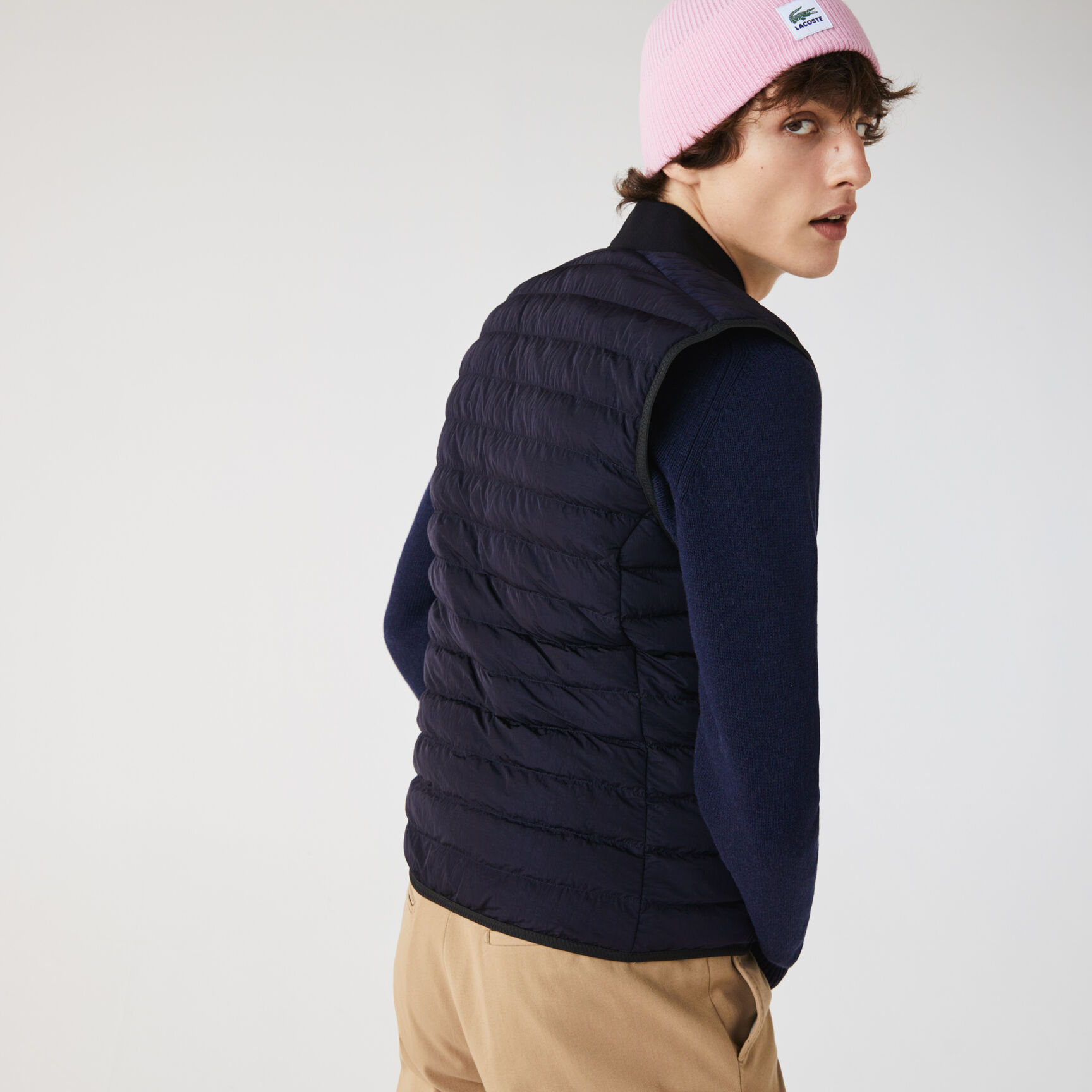 جاكيت منفوخ قابل للطي بقماش خفيف الوزن مقاوم للماء للرجال