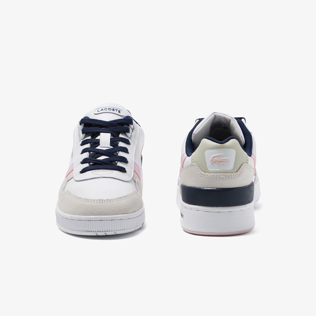 سنيكرز لاكوست تي كليب جلد بتفاصيل ملونة للنساء سنيكرز لاكوست تي كليب جلد بتفاصيل ملونة للنساء