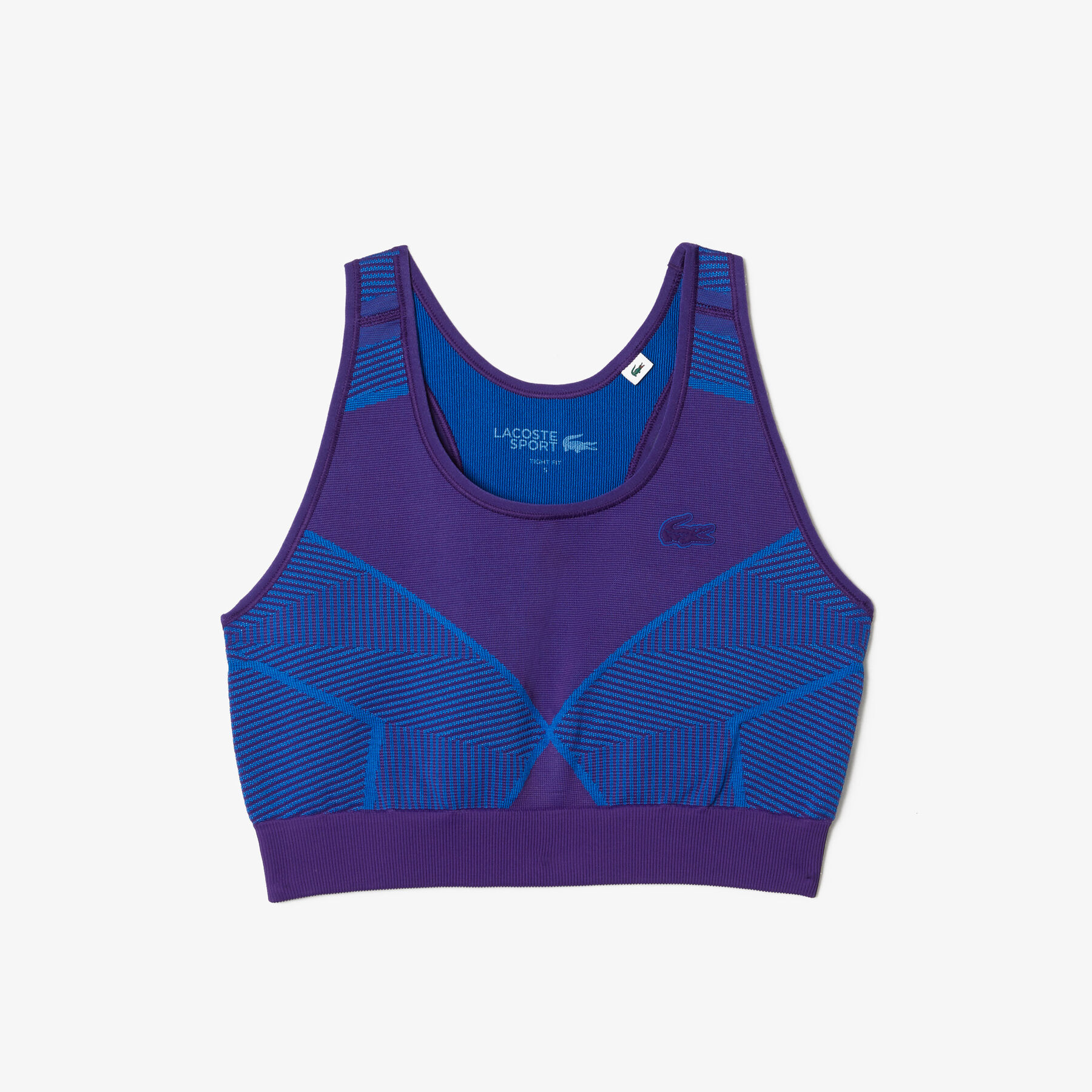 حمالة صدر غير محاكة بخطوط بلون مغاير للنساء من مجموعة Lacoste SPORT لاكوست حمالة صدر غير محاكة بخطوط بلون مغاير للنساء من مجموعة lacoste sport