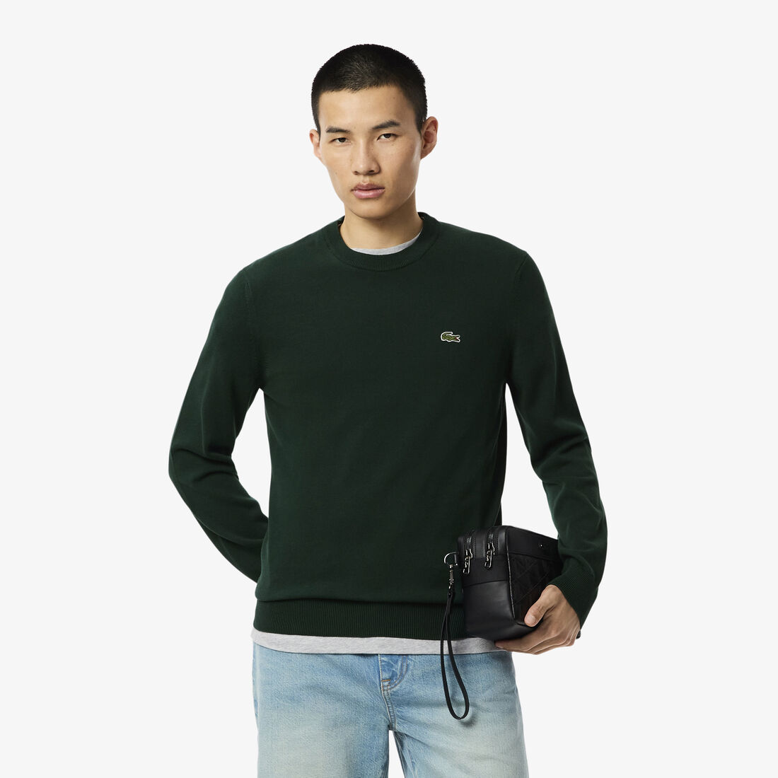 Monochrome Cotton Crew Neck Sweater
