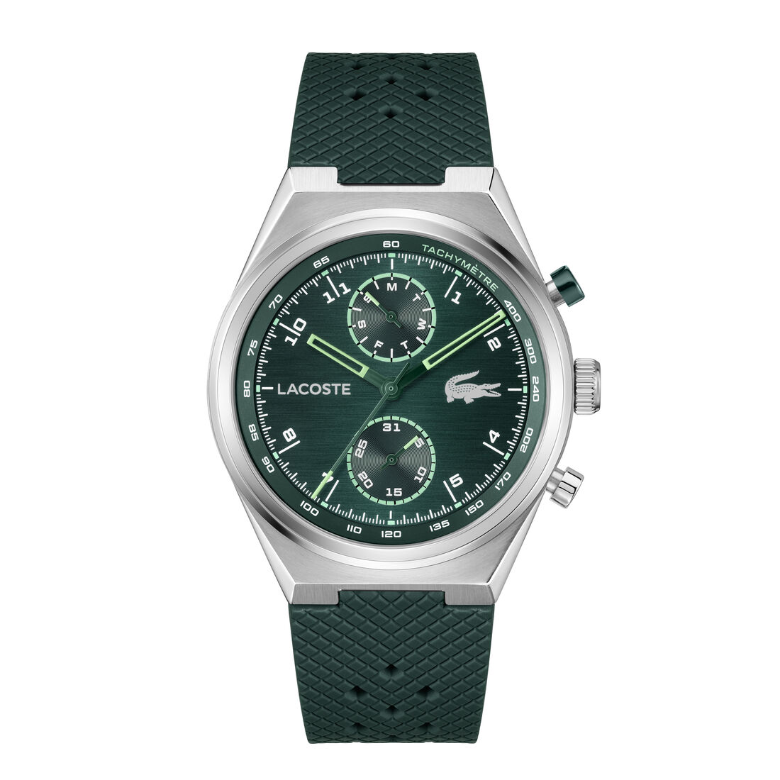 Green Silicone Strap Men's Watch