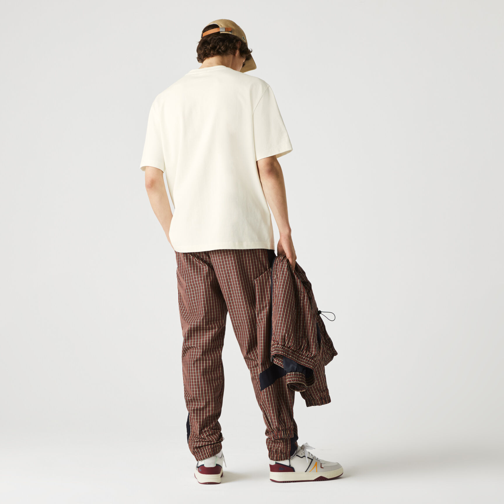 Men&rsquo;s Lacoste L!VE Loose Fit Branded Multi-Color Cotton T-Shirt