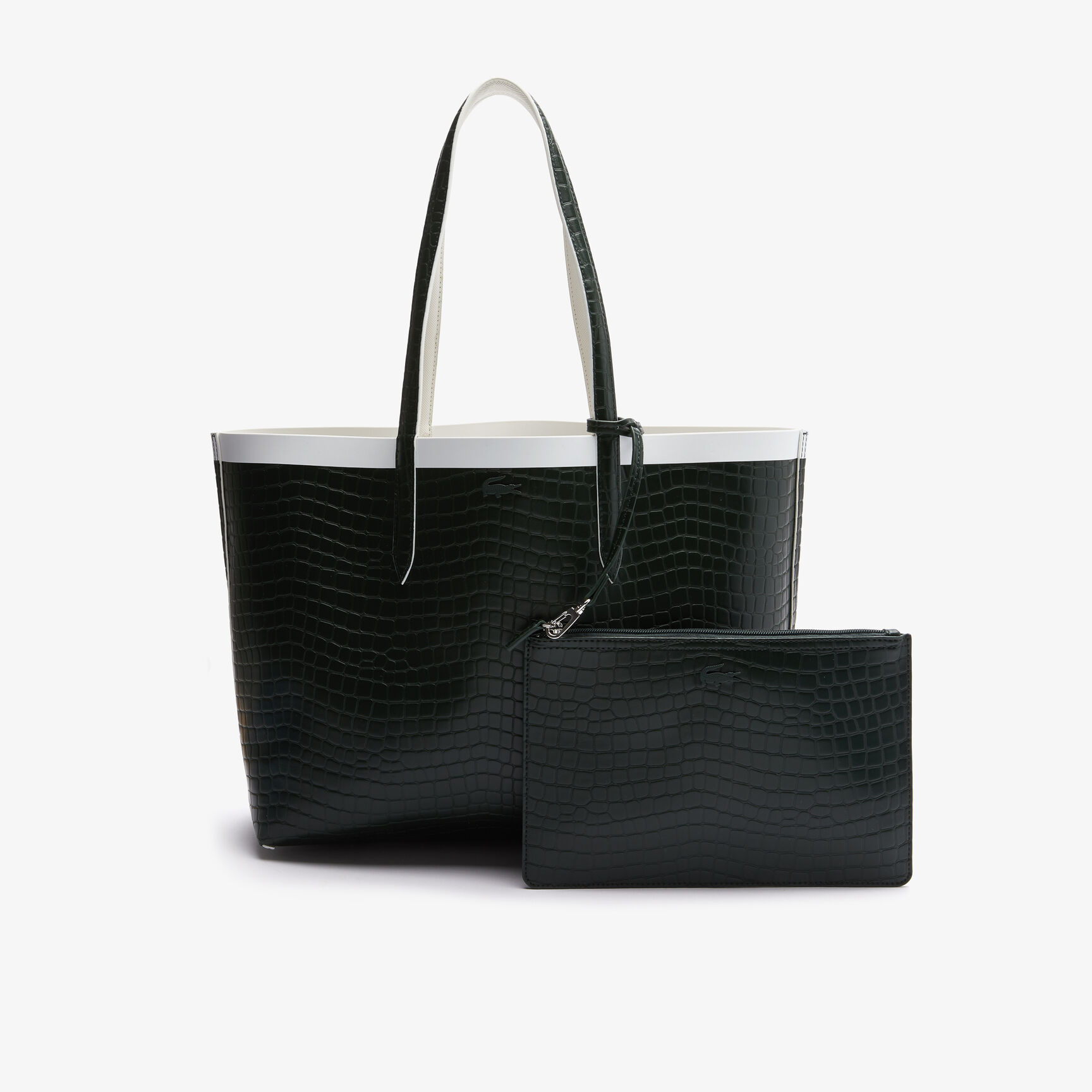 Women's Anna Crocodile Effect Pouch Canvas Large Shopper Bag