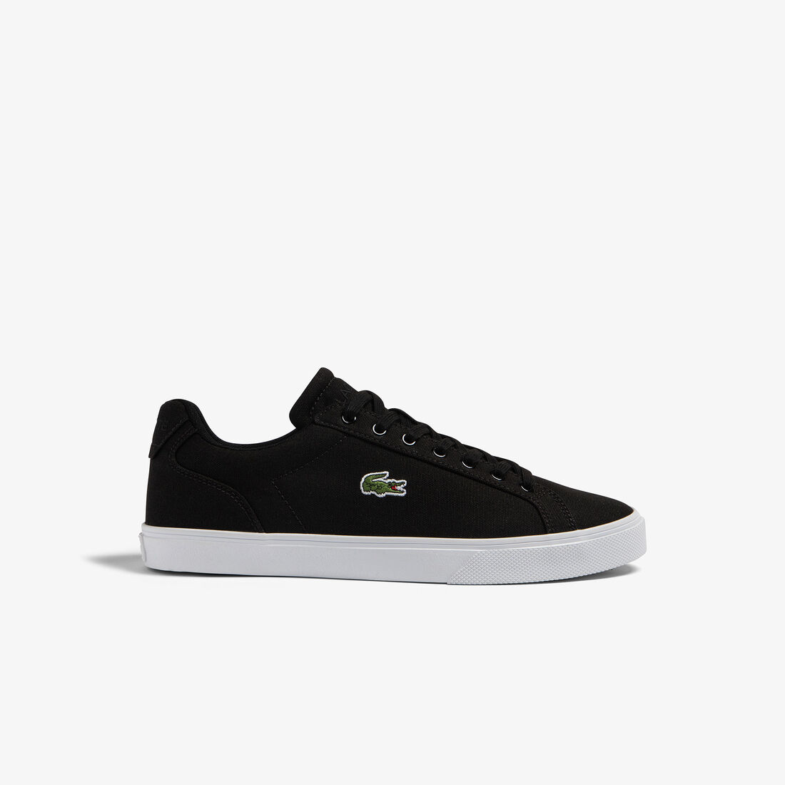 Lacoste black leather trainers hot sale