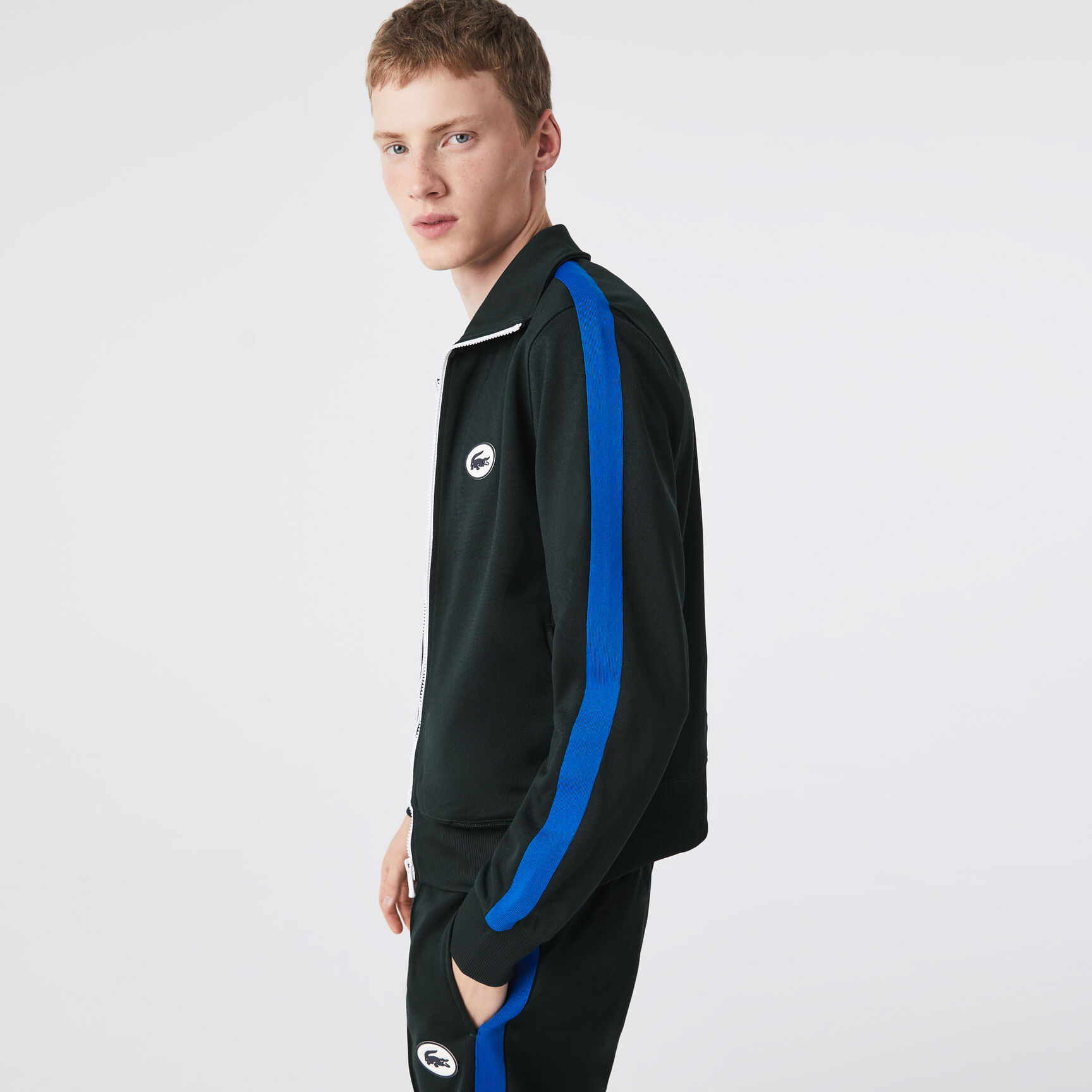 Men's Lacoste Regular Fit High Neck Piqué Zip Sweatshirt