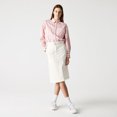 Women’s High-waisted Mid-length Cotton Skirt