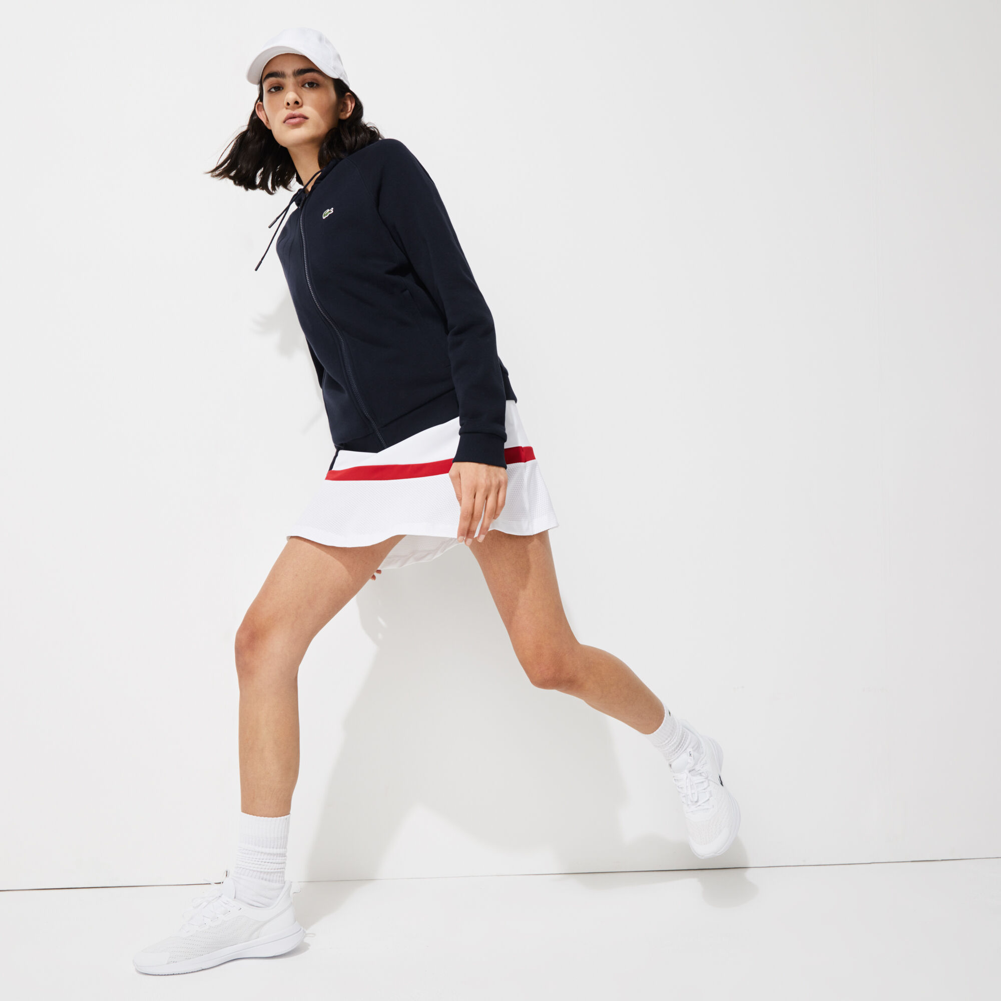 Women's Lacoste SPORT Hooded Fleece Zip Tennis Sweatshirt Women's Lacoste SPORT Hooded Fleece Zip Tennis Sweatshirt