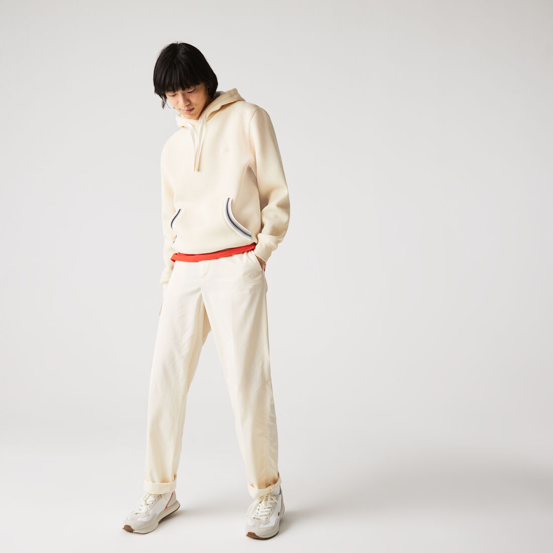 Men’s Hooded Contrast Pocket Cotton Blend Sweatshirt Men’s Hooded Contrast Pocket Cotton Blend Sweatshirt