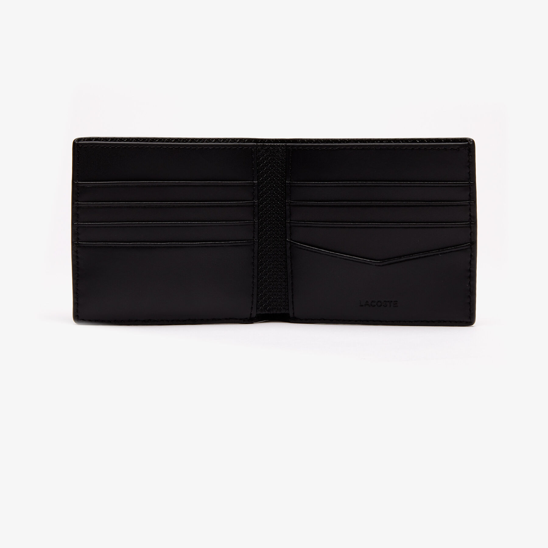 lacoste men s chantaco piqu  leather 8 card holder and wallet