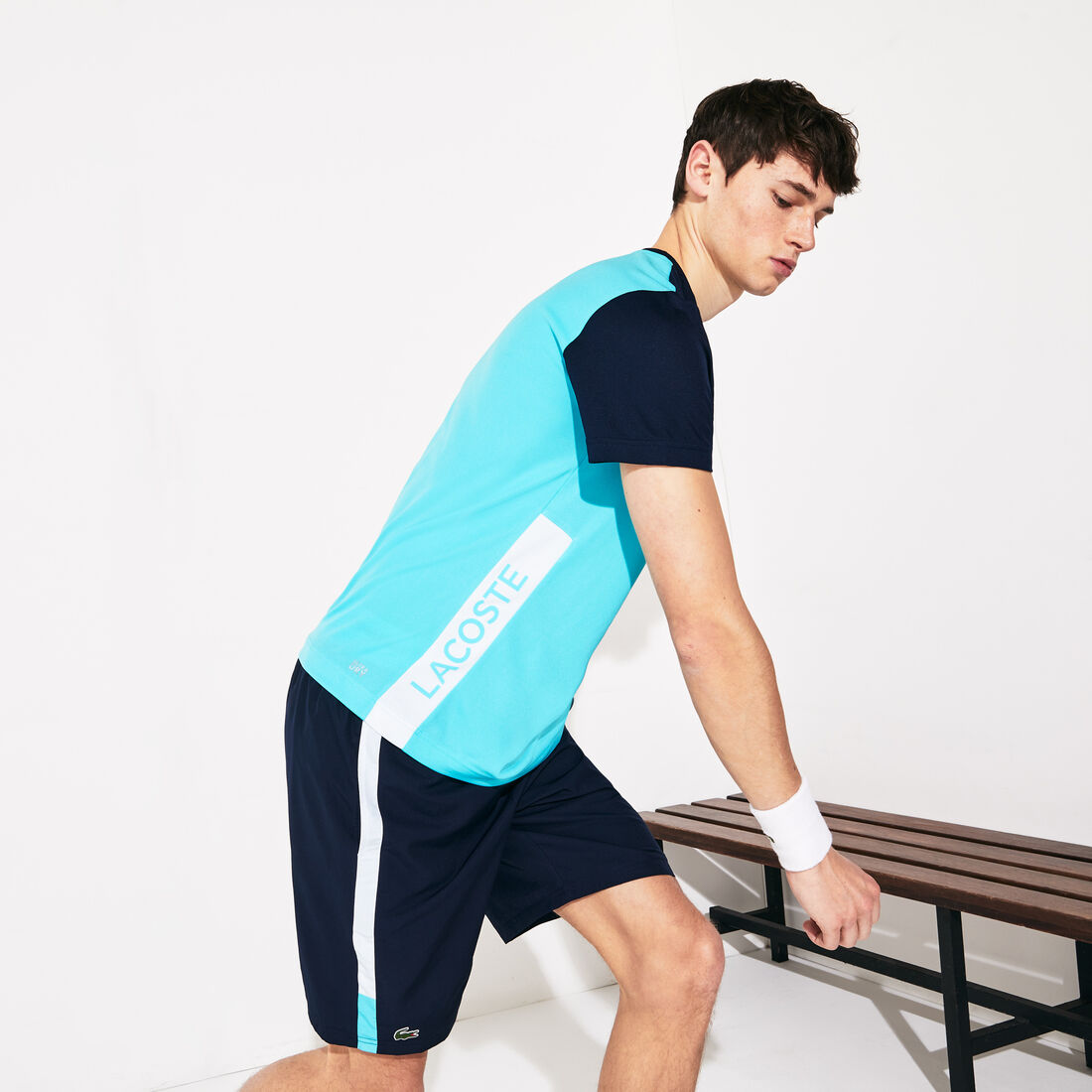 Men's Lacoste SPORT Colourblock Breathable Piqué T-shirt