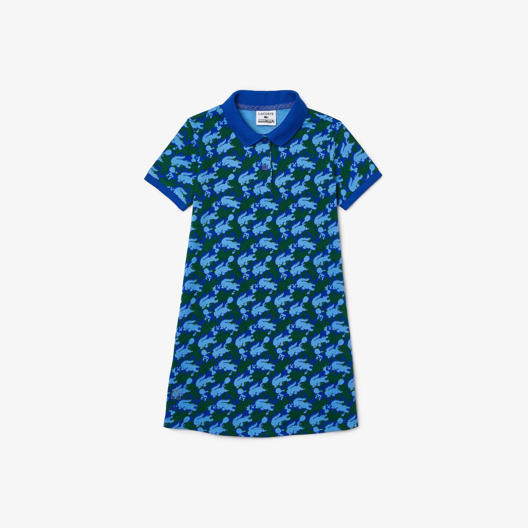 Girls' Lacoste x Minecraft Print Organic Cotton Piqué Polo Dress Girls' Lacoste x Minecraft Print Organic Cotton Piqué Polo Dress