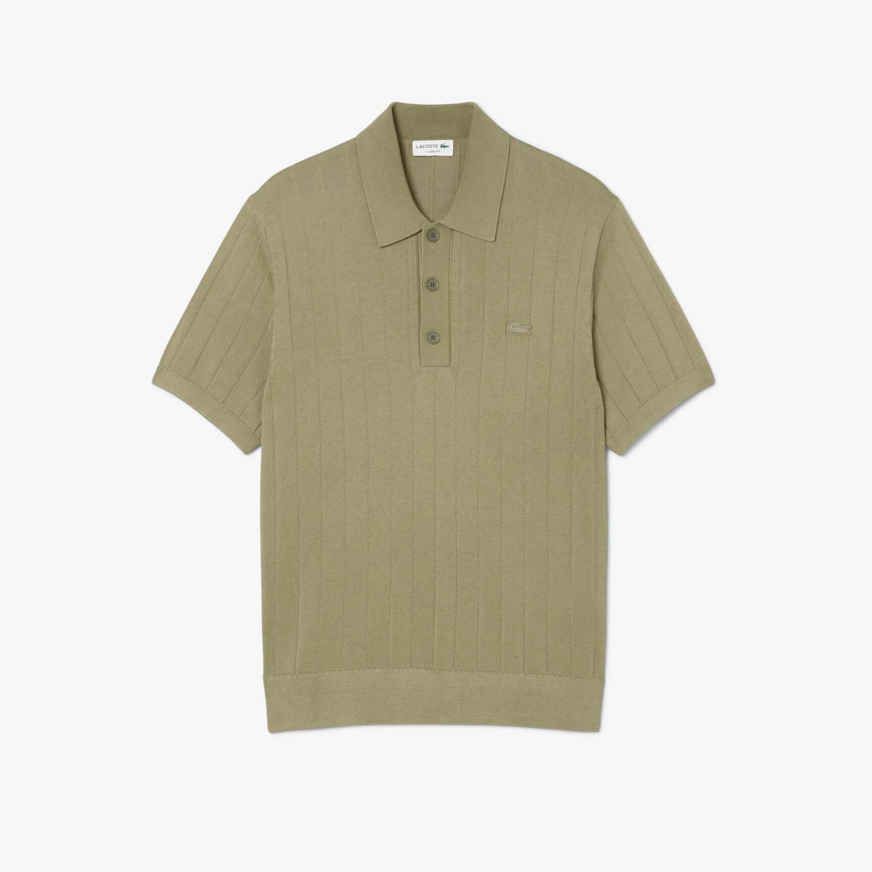 Fluid Ribbed Knit Polo Collar Sweater Fluid Ribbed Knit Polo Collar Sweater