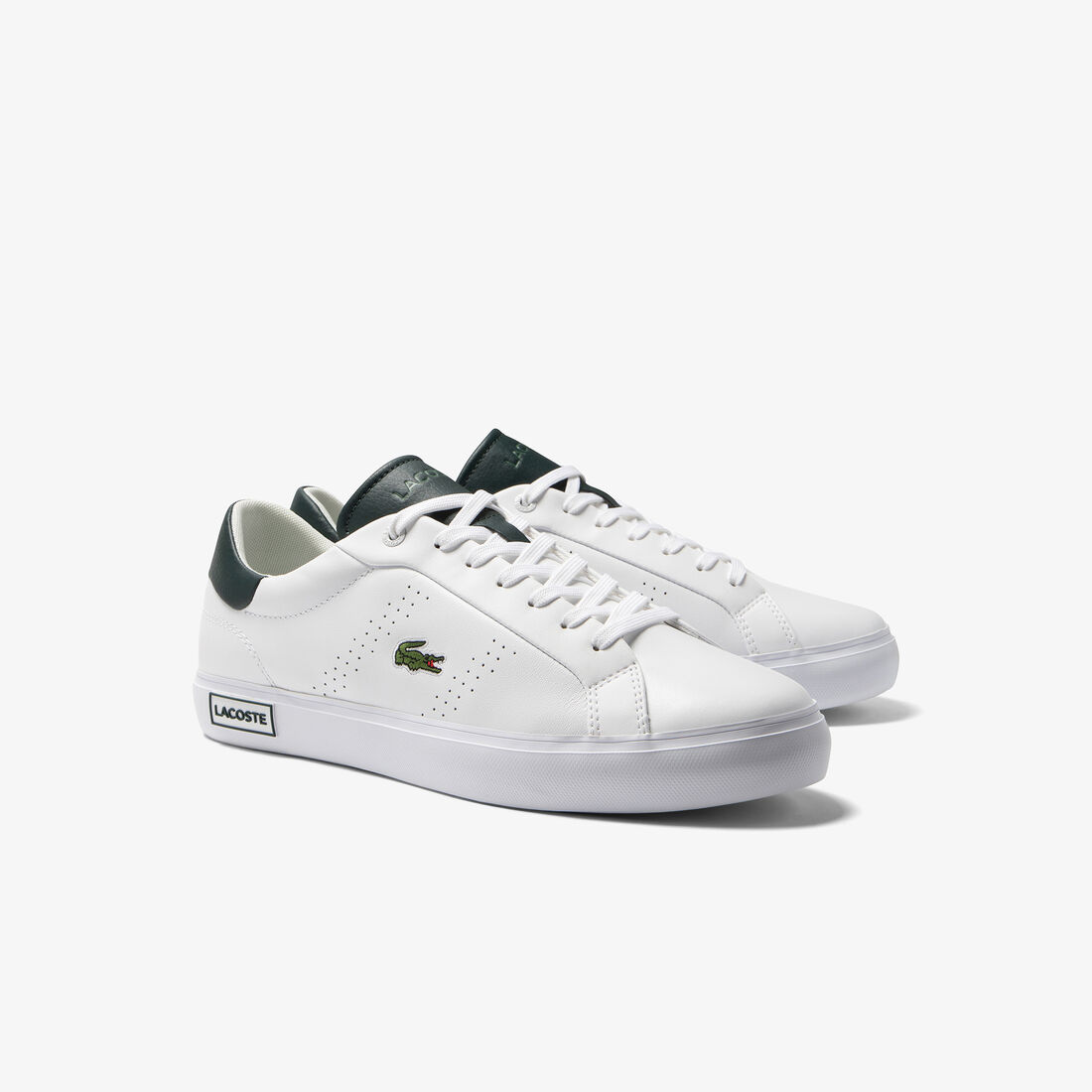Men's Lacoste Powercourt 2.0 Leather Heel Pop Trainers Men's Lacoste Powercourt 2.0 Leather Heel Pop Trainers