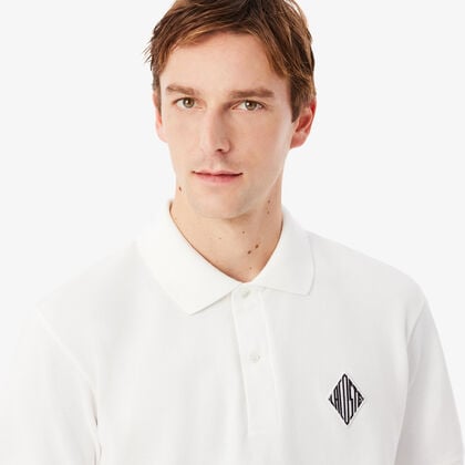 Classic Fit Badge Accent Pique Polo Shirt