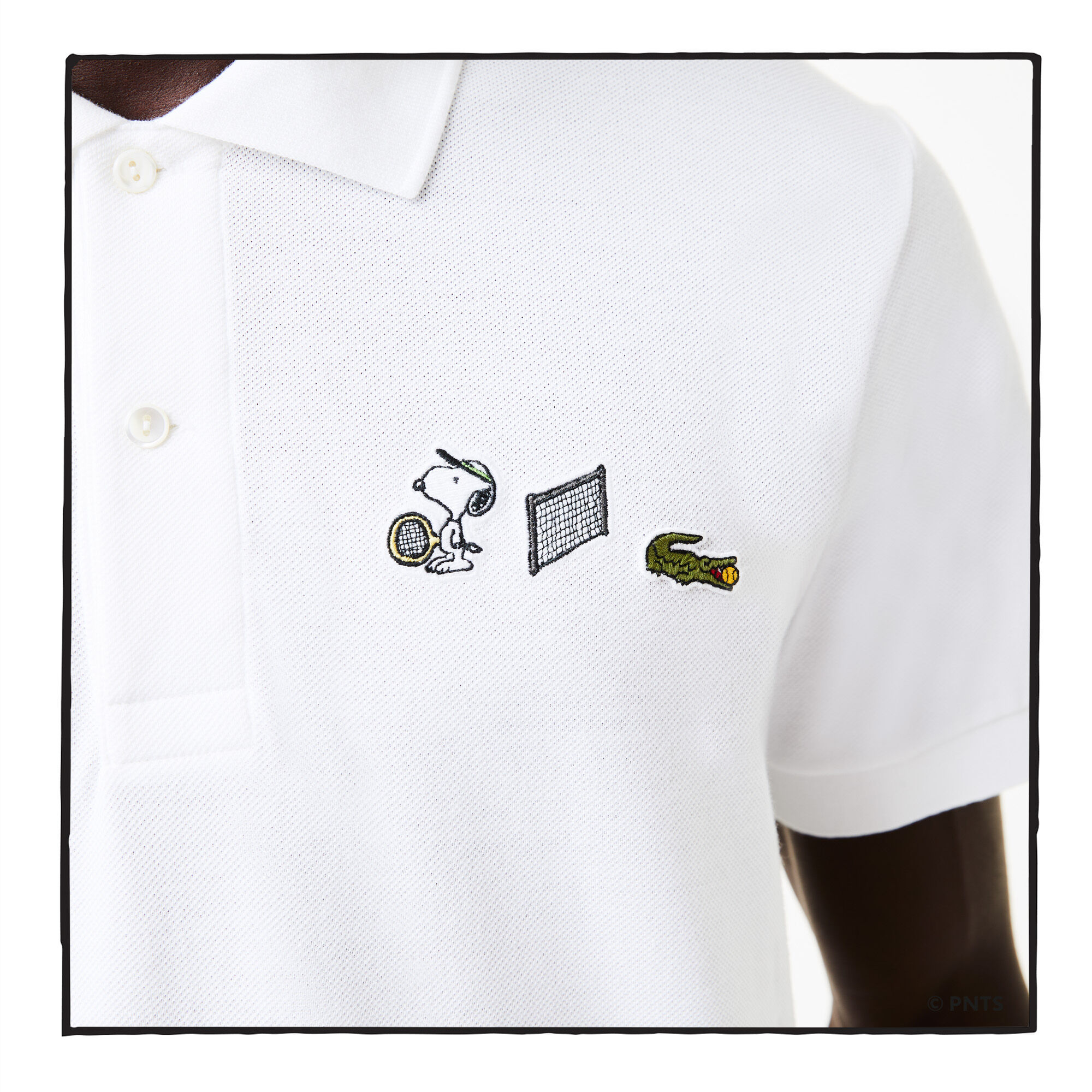 Men's Lacoste x Peanuts Relaxed Fit Organic Cotton Polo, White