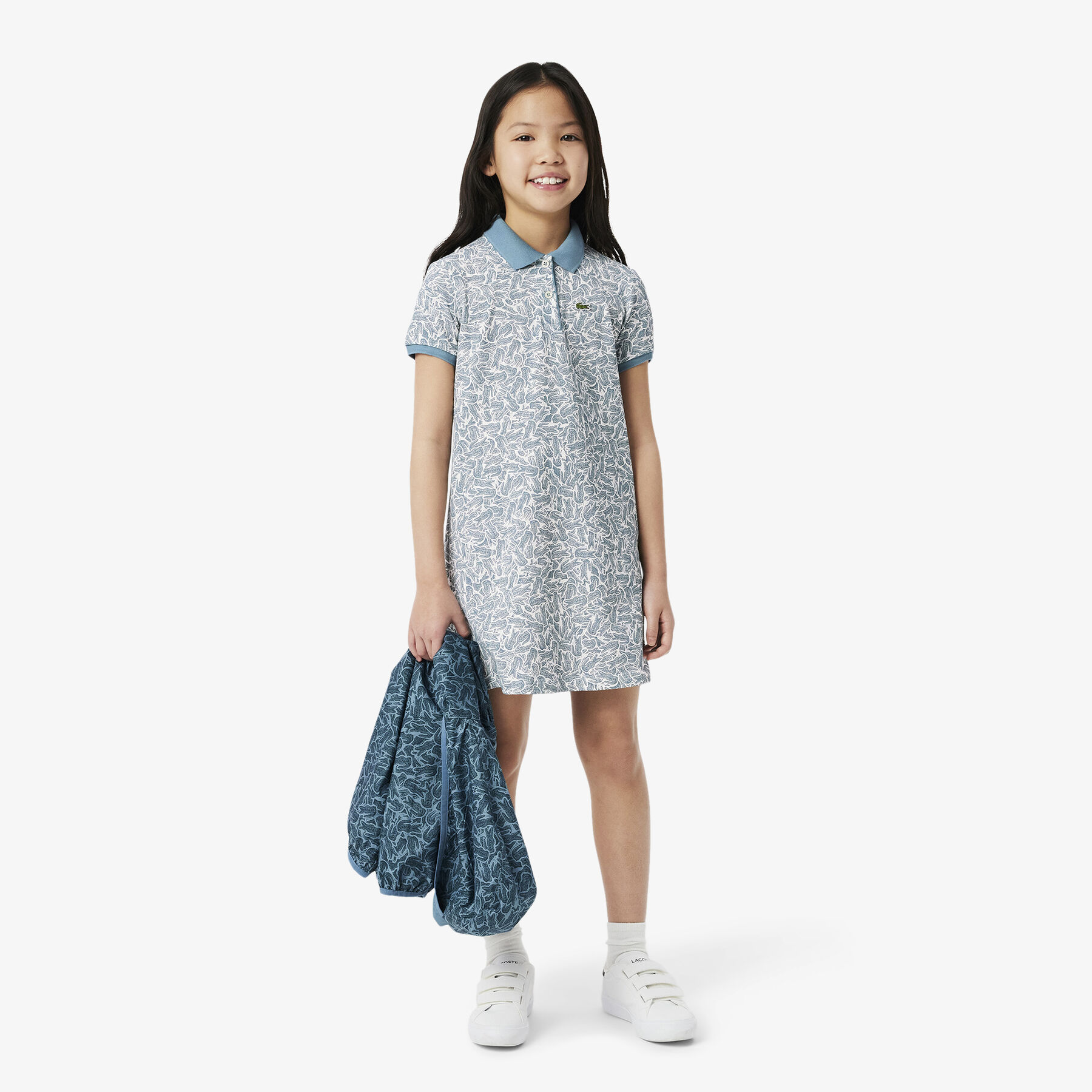 lacoste printed cotton polo dress
