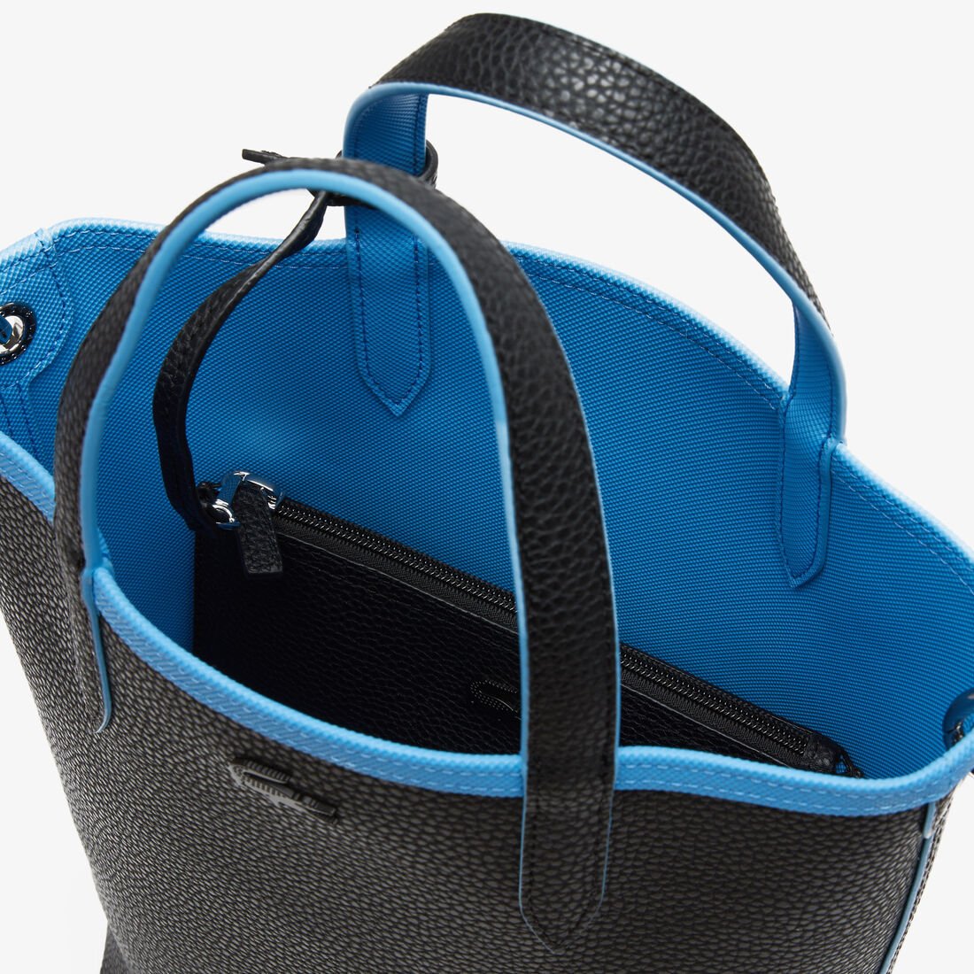 حقيبة يد لاكوست بوجهين بشعار التمساح الشهير للنساء حقيبة يد لاكوست بوجهين بشعار التمساح الشهير للنساء