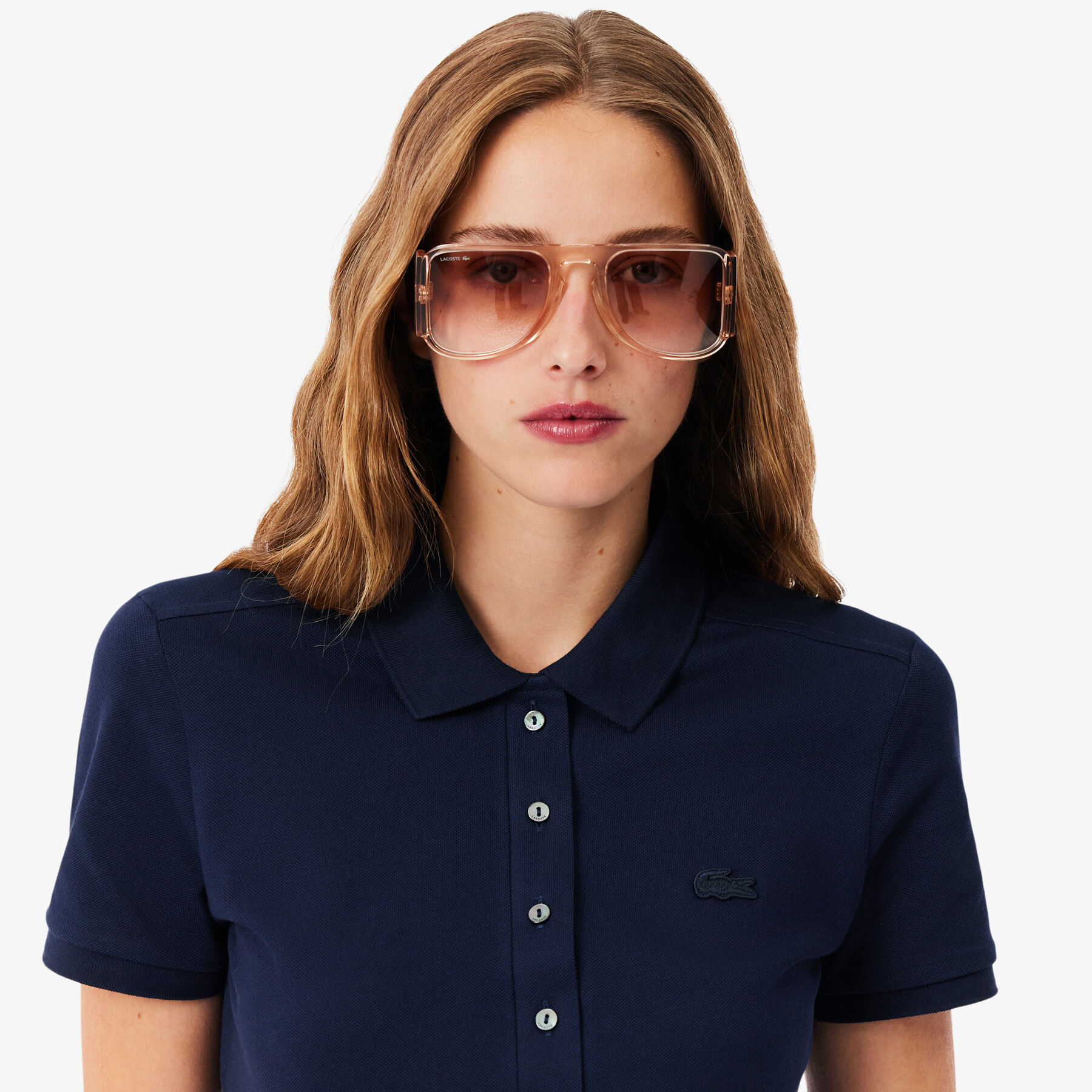 lacoste slim fit stretch petit pique polo dress