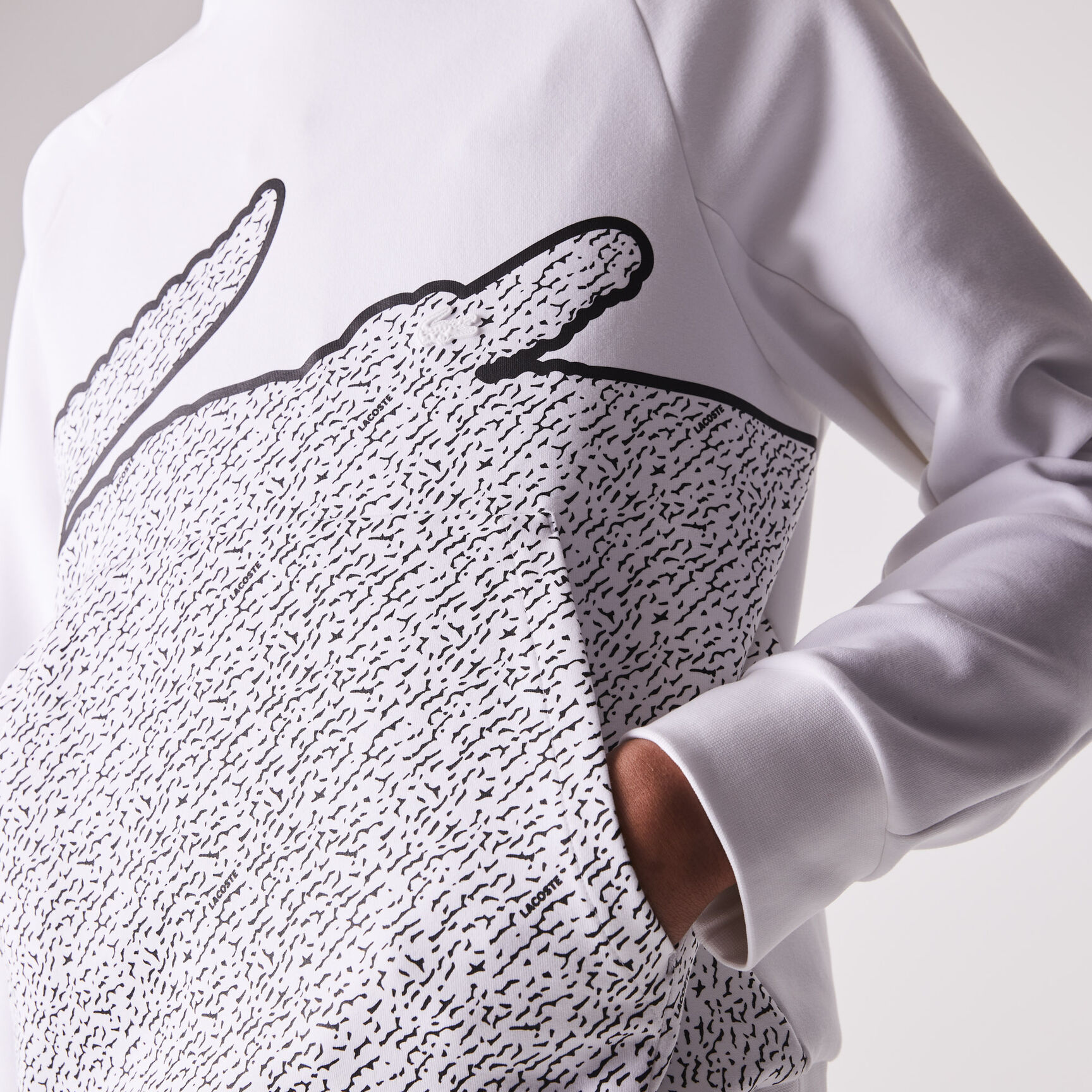 Men&rsquo;s Crew Neck Oversized Crocodile Cotton Blend Sweatshirt