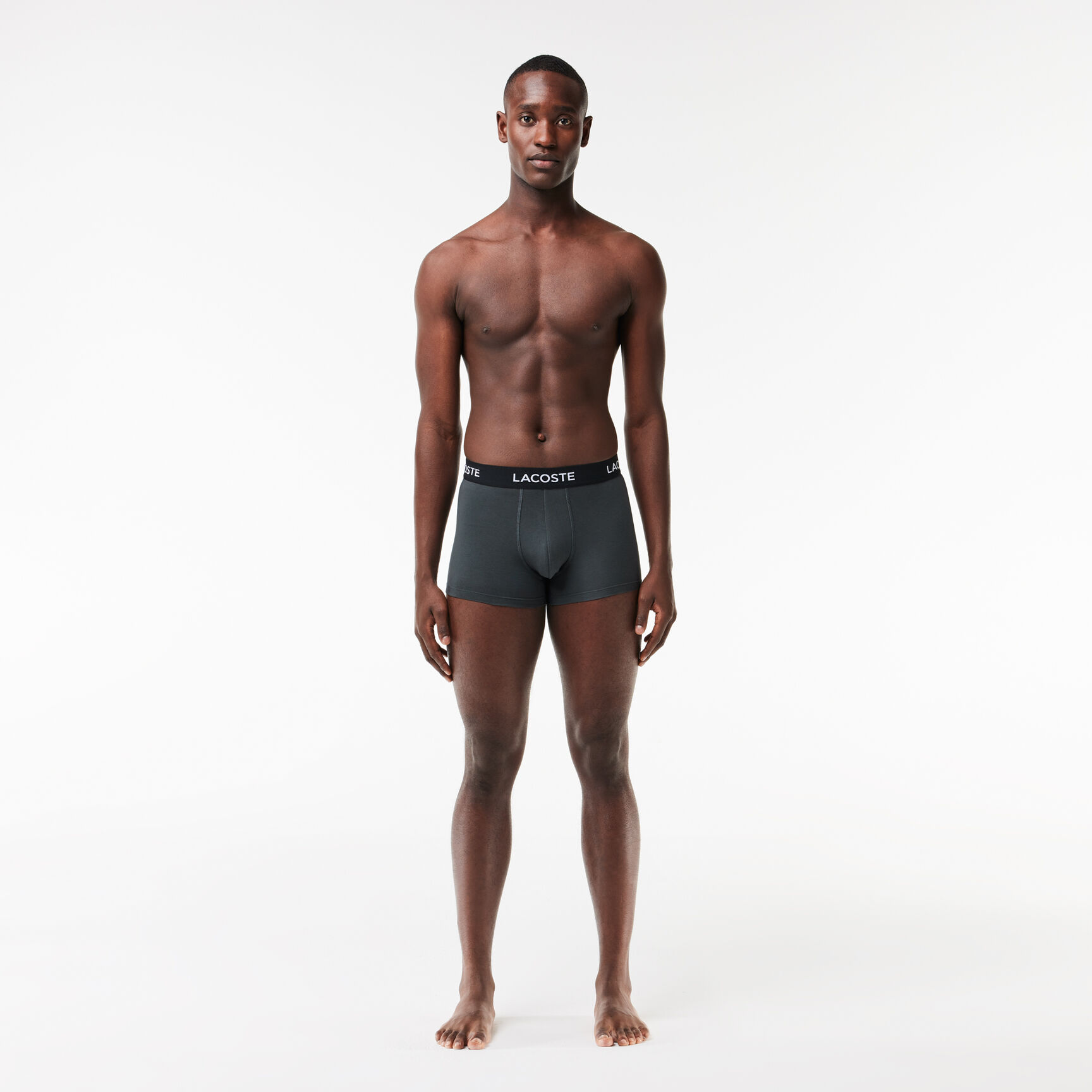 طقم بوكسر لاكوست قطن مطاطي للرجال، 5 قطع