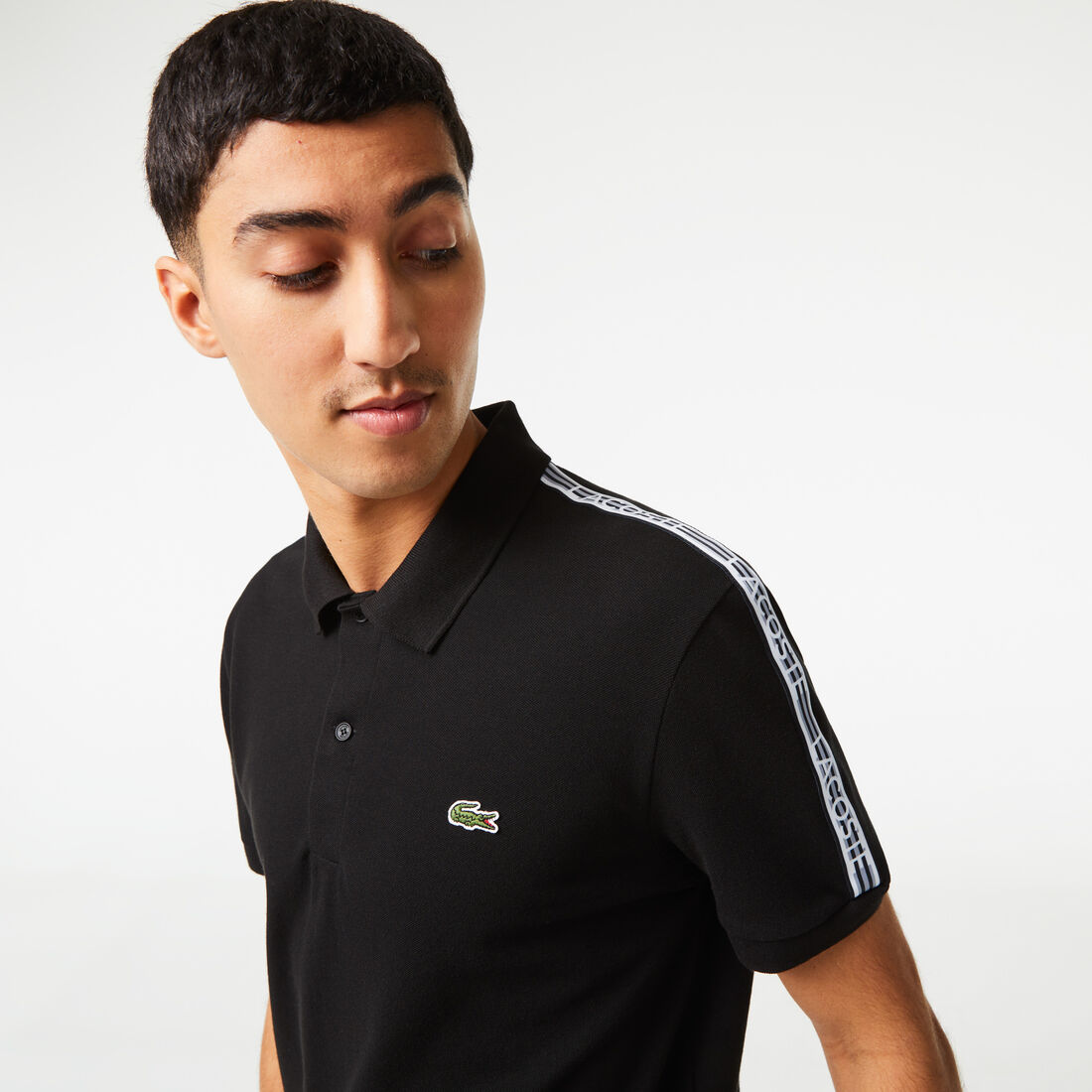 Regular Fit Logo Stripe Stretch Cotton Polo Shirt Regular Fit Logo Stripe Stretch Cotton Polo Shirt