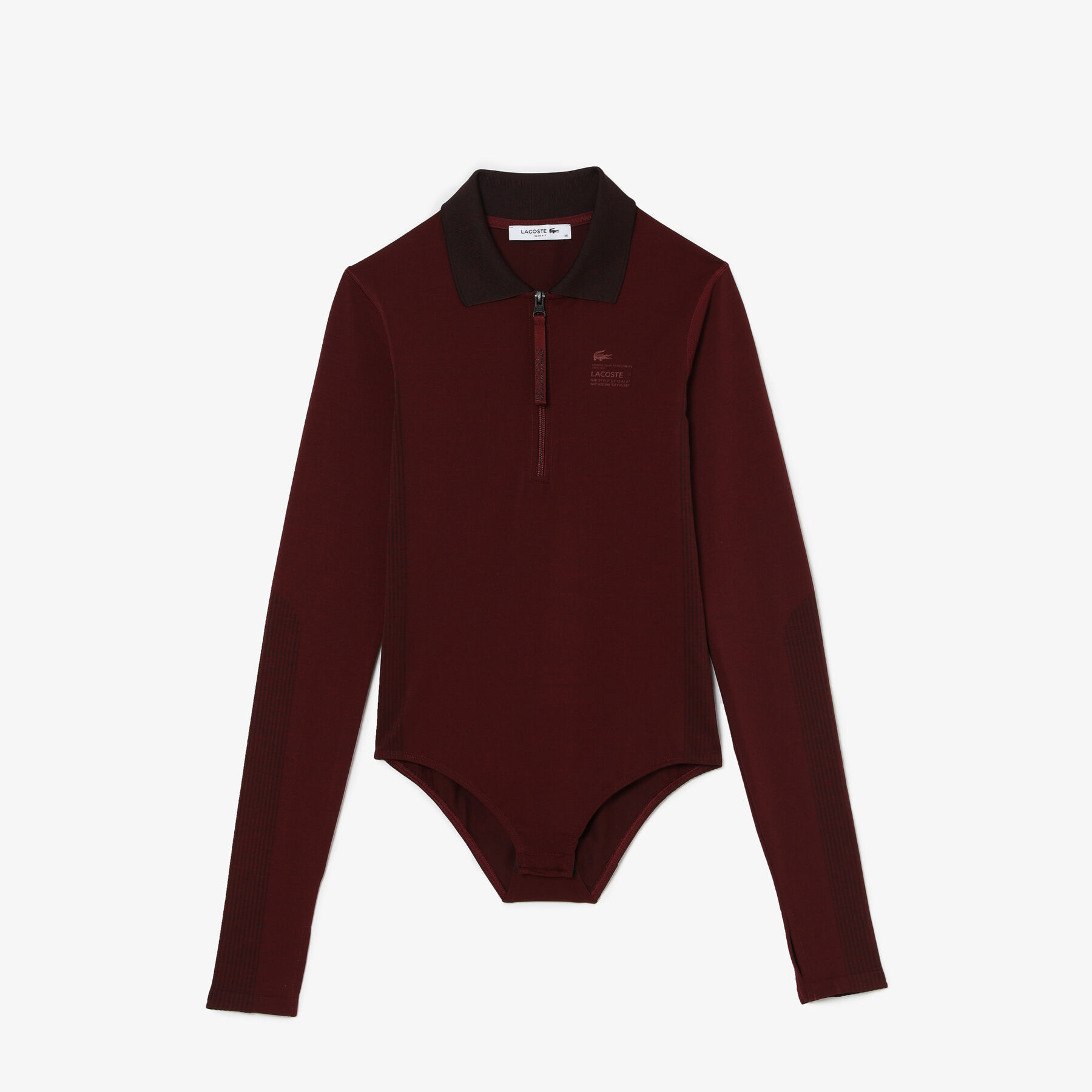 women s lacoste zip collar bodysuit