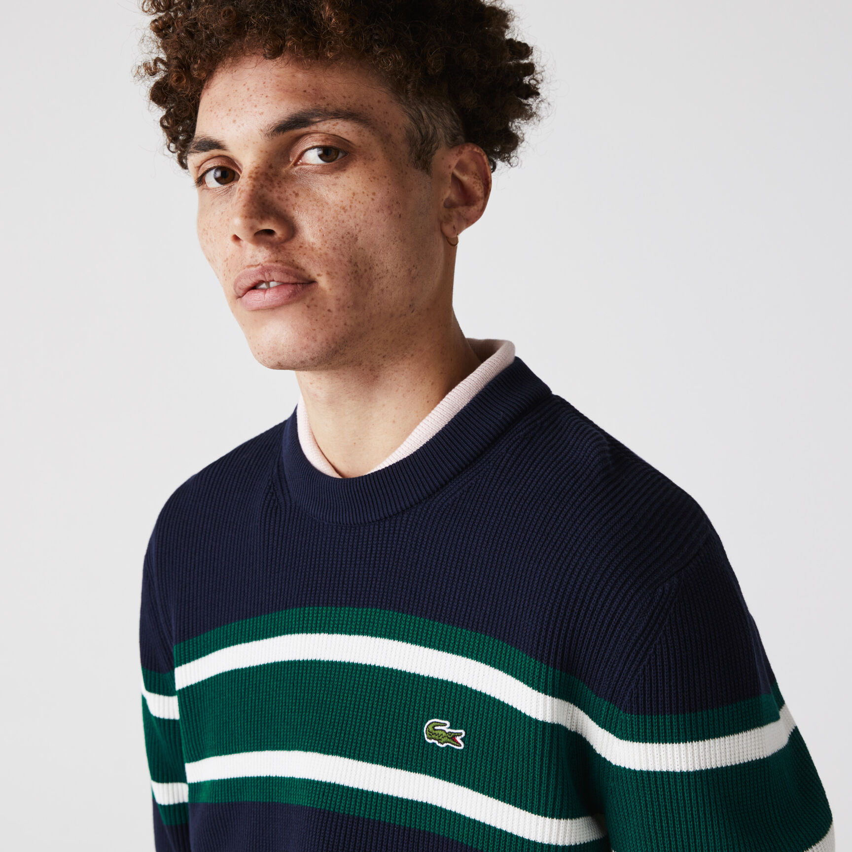 Men&rsquo;s Heritage Crew Neck Striped Cotton Sweater