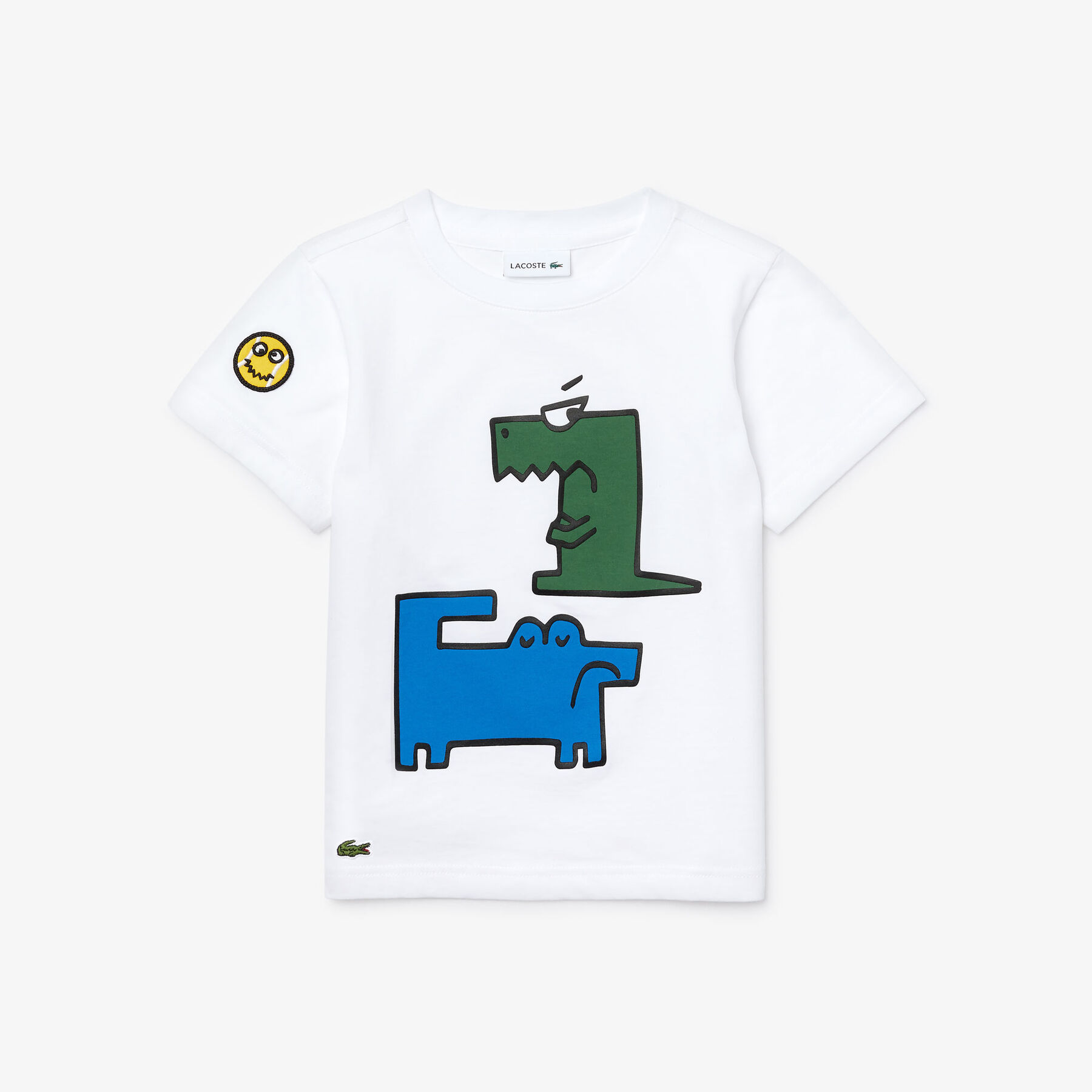 Boys' Crew Neck Croc Print Cotton T-shirt lacoste boys crew neck croc print cotton t shirt