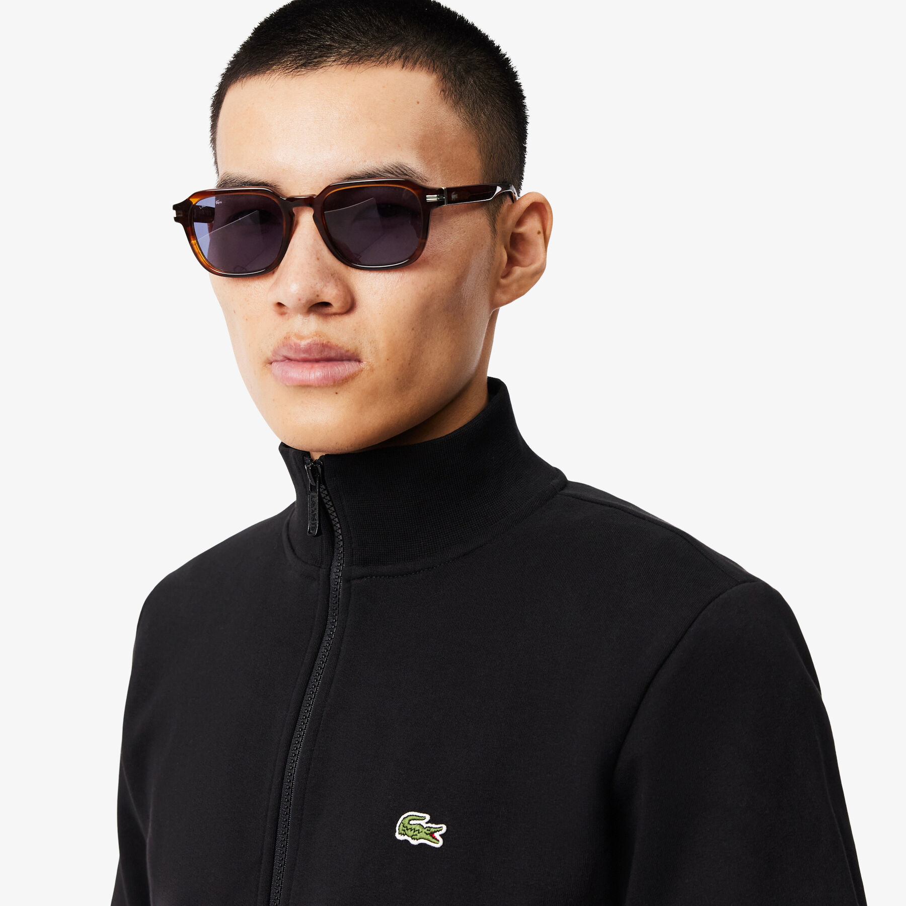 Zip-Up High Neck Fleece Sweatshirt lacoste zip up high neck fleece sweatshirt