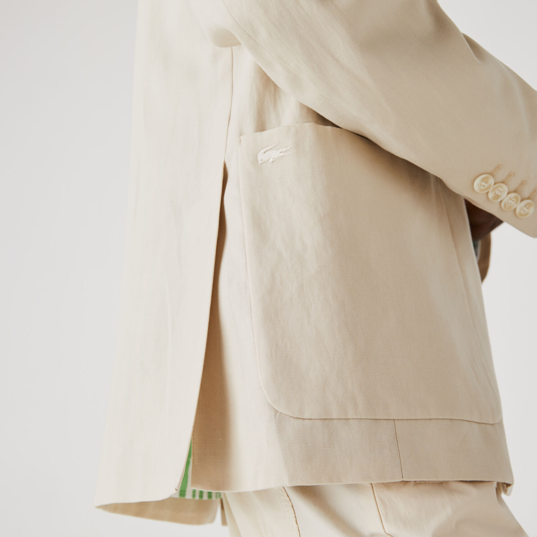 Men’s Straight Fit Cotton And Linen Blend Blazer