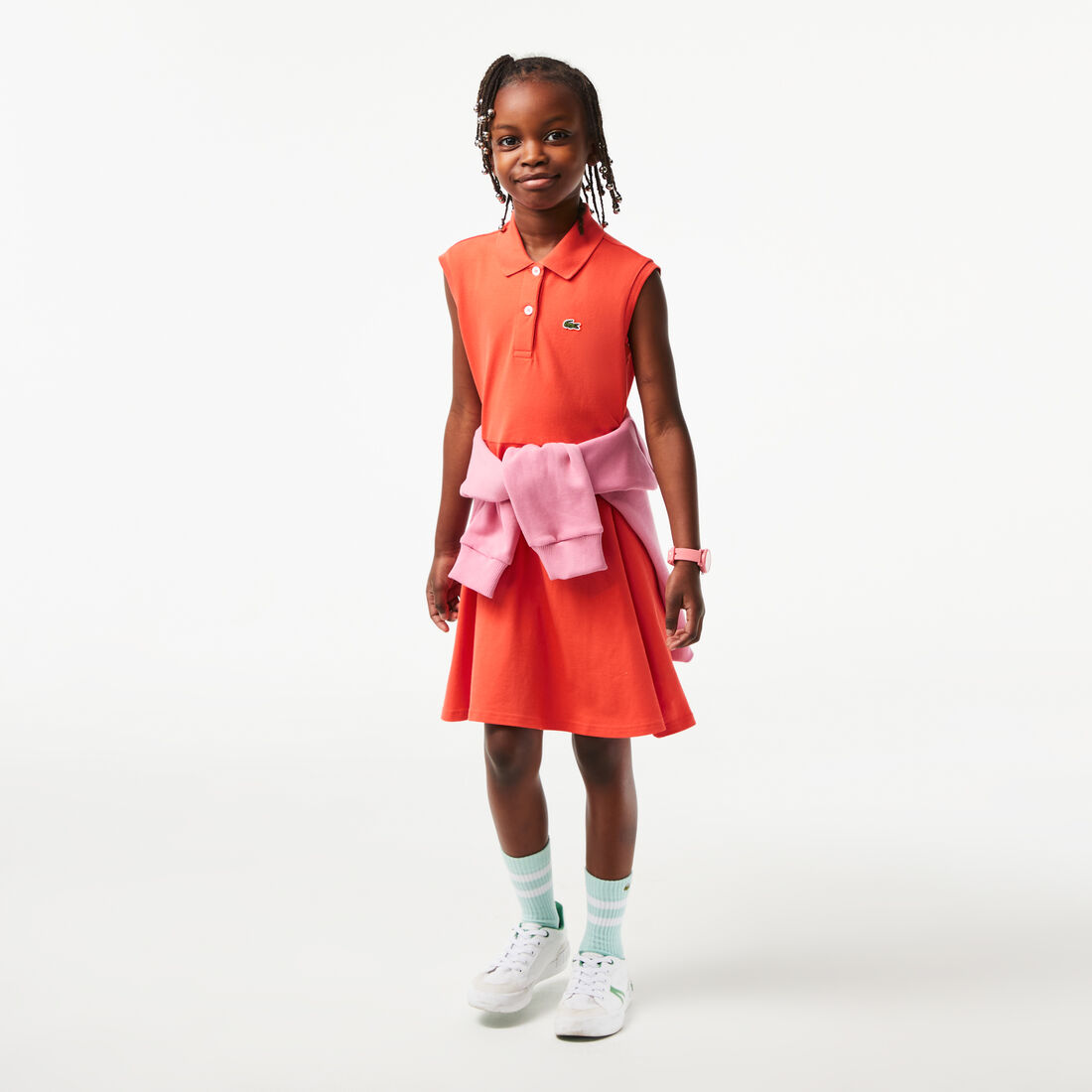 Girls' Lacoste Fit and Flare Stretch Pique Polo Dress Girls' Lacoste Fit and Flare Stretch Pique Polo Dress