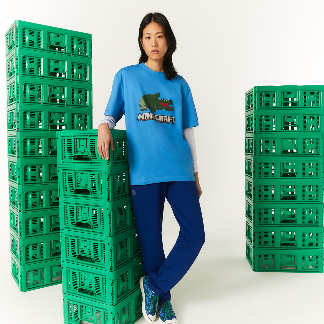 Unisex Lacoste x Minecraft Print Organic Cotton T-Shirt Unisex Lacoste x Minecraft Print Organic Cotton T-Shirt