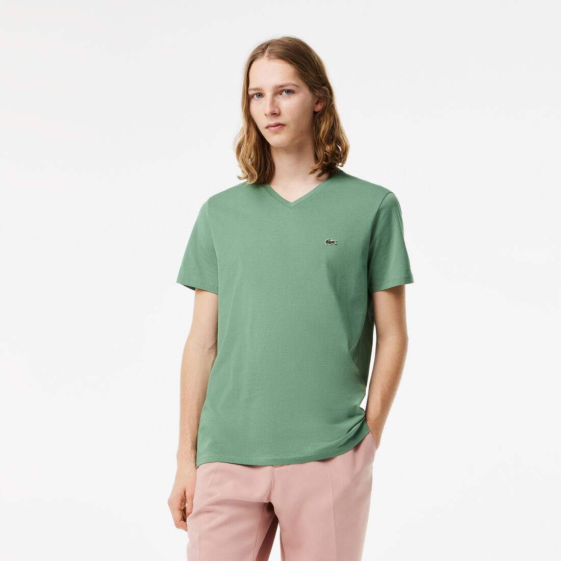 Men's V-neck Pima Cotton Jersey T-shirt