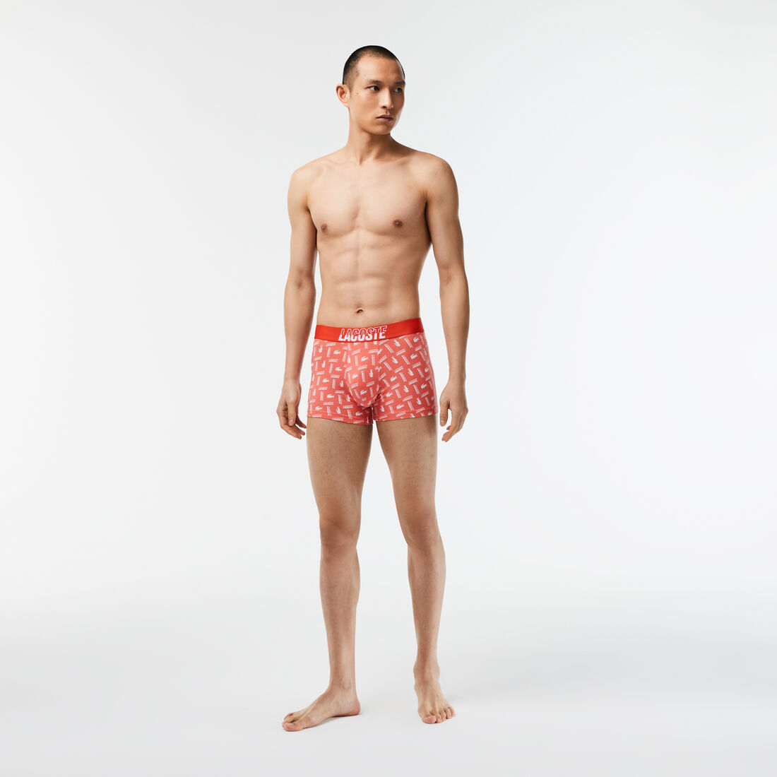 Men’s 3-Pack Lacoste Stretch Cotton Printed Trunks