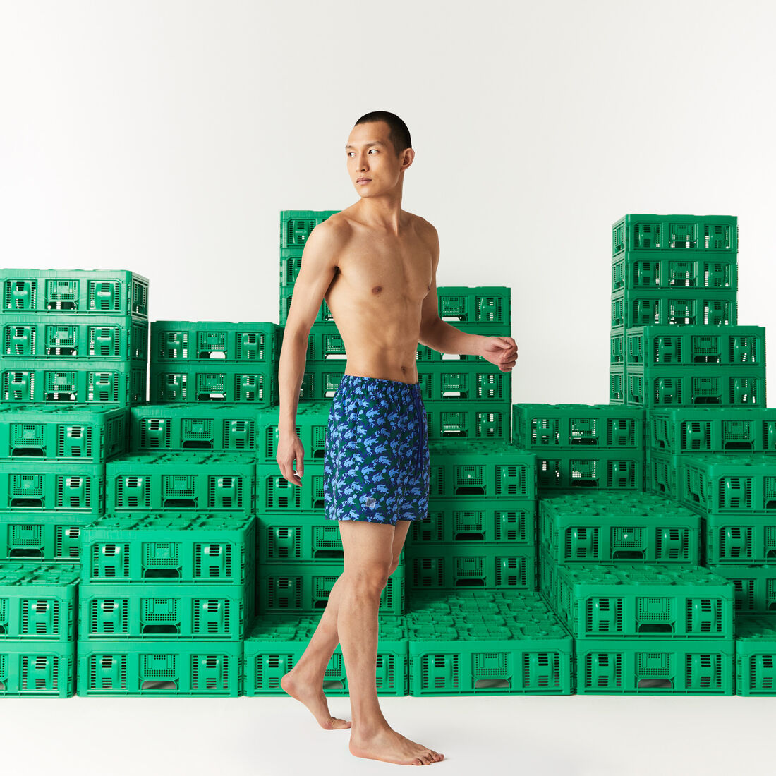 Men's Lacoste x Minecraft Print Light Swimming Trunks Men's Lacoste x Minecraft Print Light Swimming Trunks