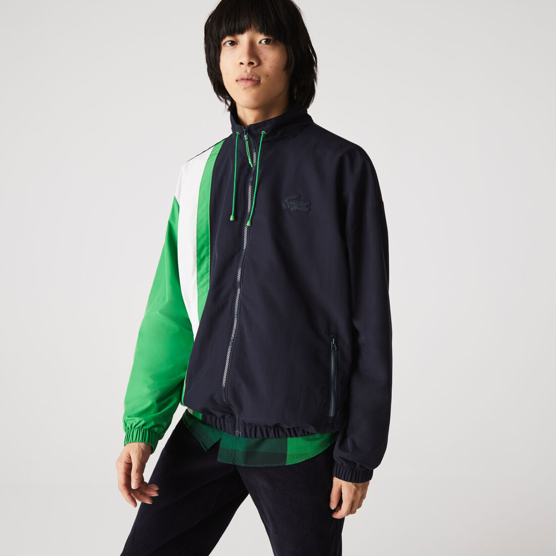 Men&rsquo;s Lightweight Water-Resistant Colorblock Zip Jacket