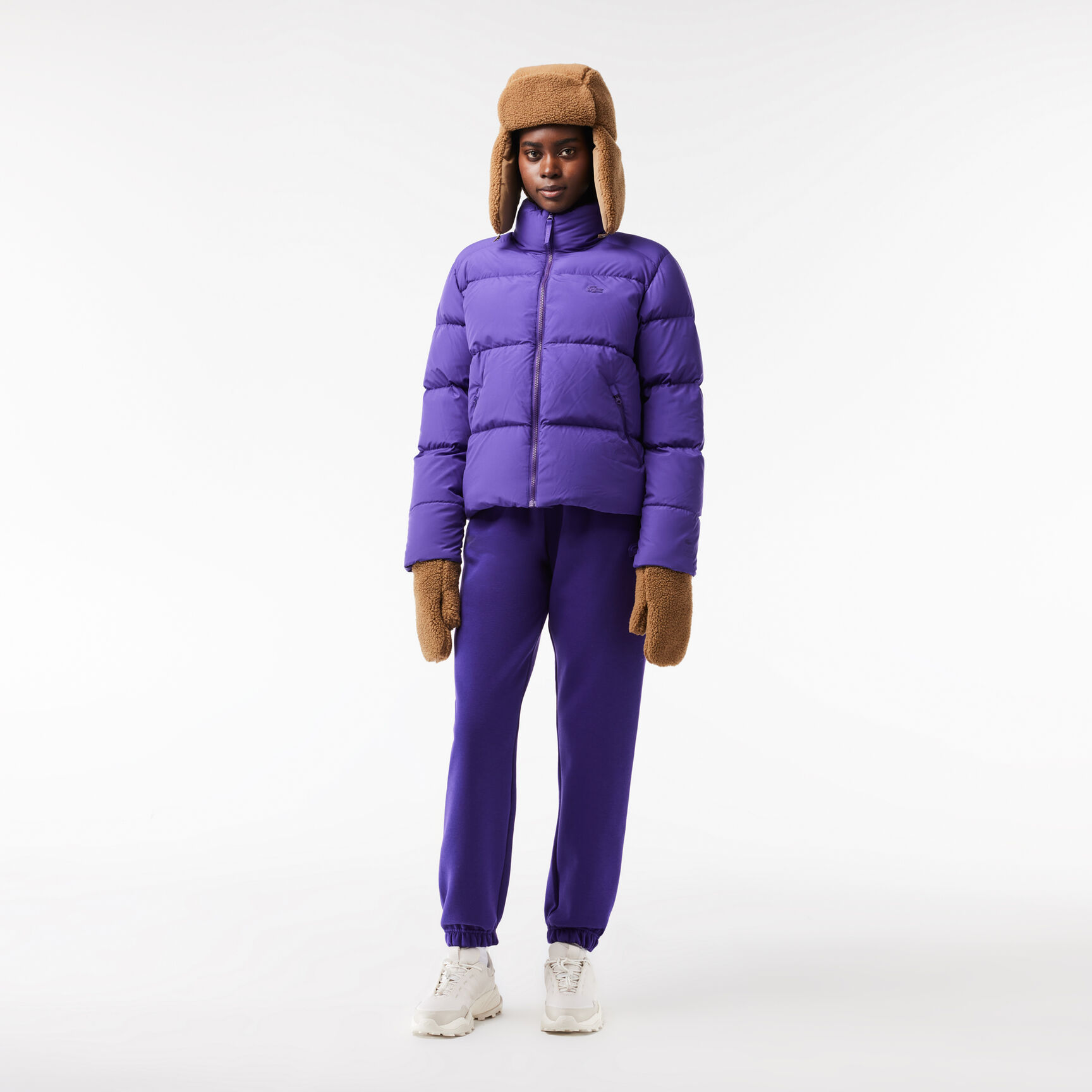 بنطال رياضي مقسم بألوان من نسيج إنترلوك قطني