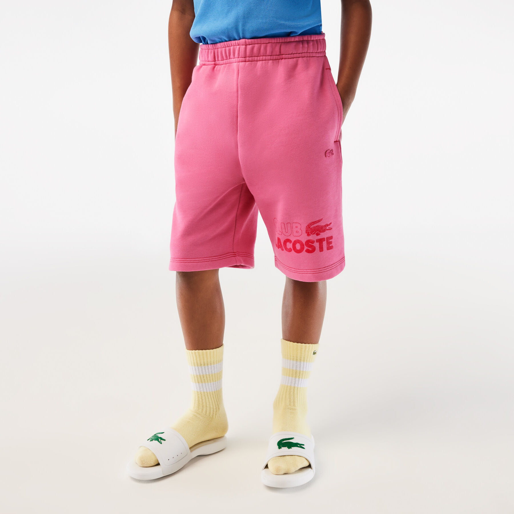 Boys' Branded Organic Cotton Fleece Shorts lacoste boys branded organic cotton fleece shorts