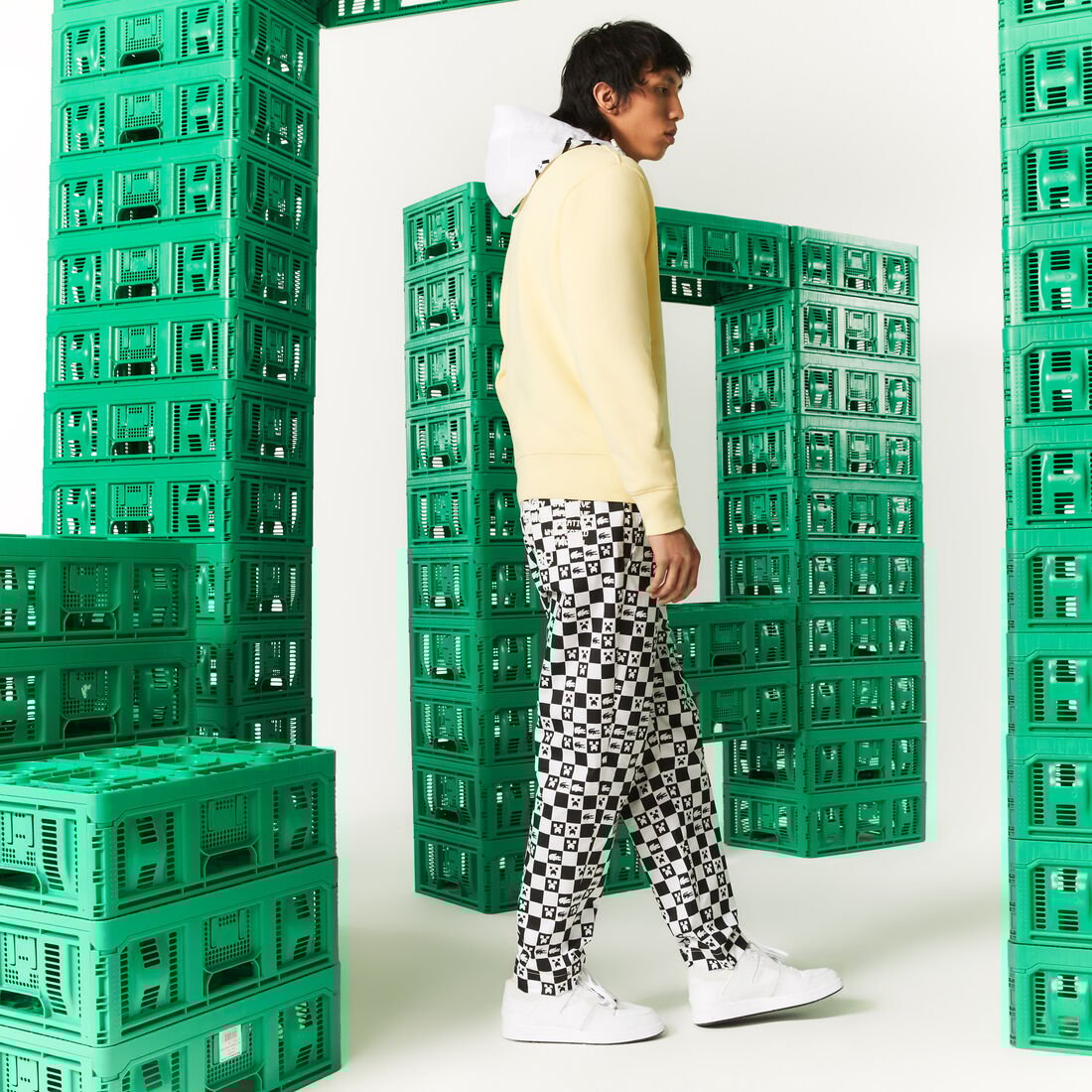 بنطال رياضي قطن عضوي مطاطي للرجال مجموعة Lacoste x Minecraft بنطال رياضي قطن عضوي مطاطي للرجال مجموعة Lacoste x Minecraft