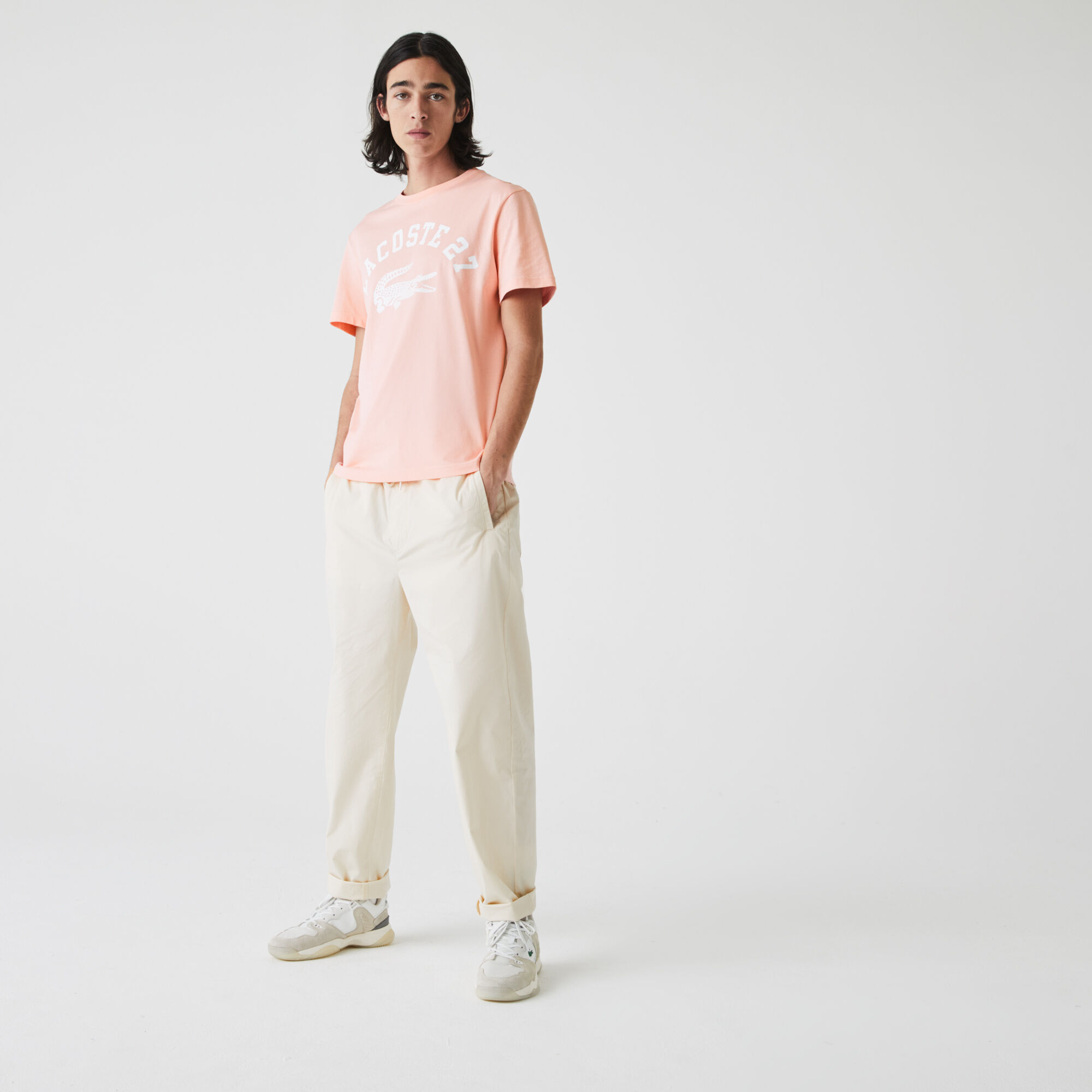 Buy Men s Crew Neck Lacoste 27 Print Cotton T shirt Lacoste EG