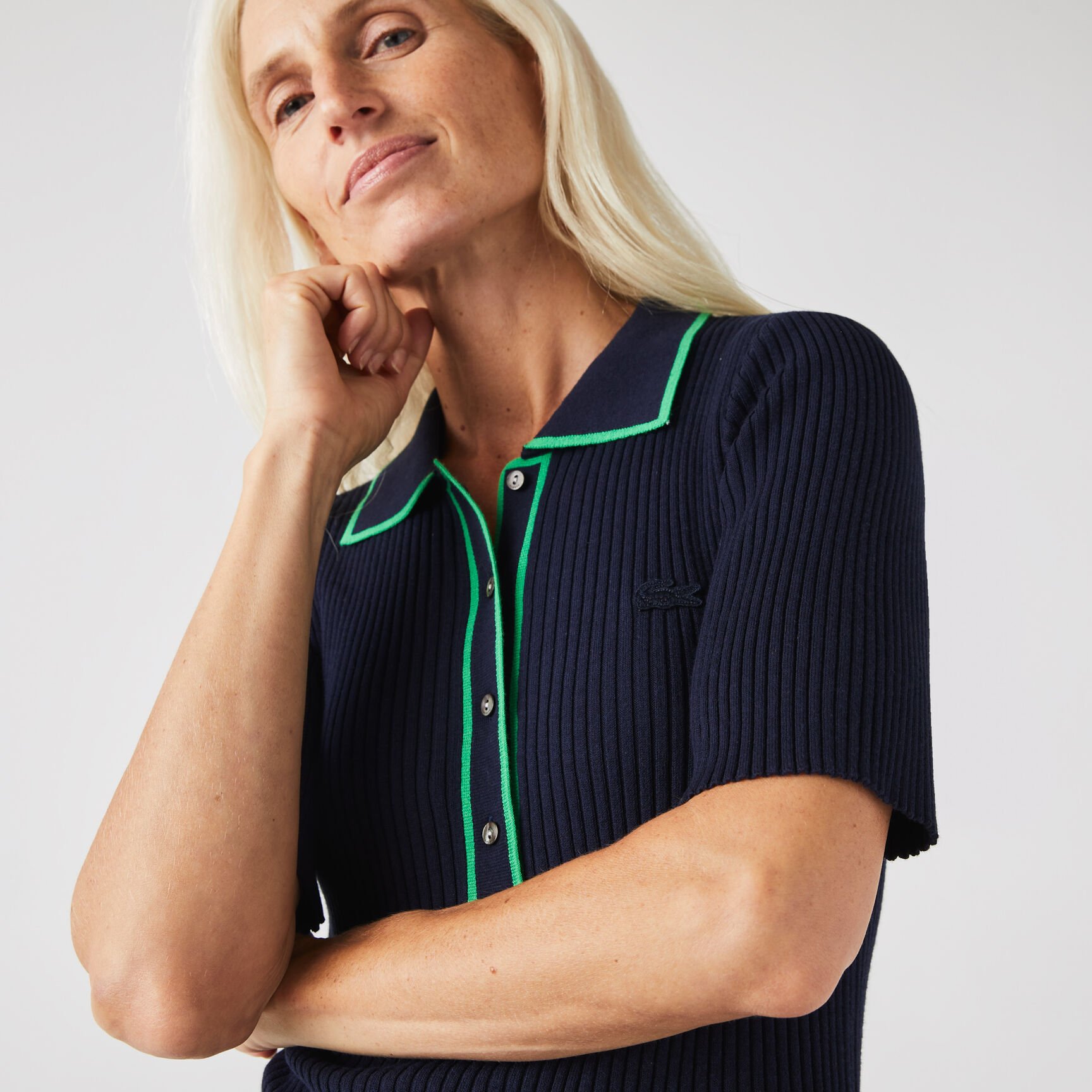 فستان بولو نسائي منسوج بكسرات فستان بولو نسائي منسوج بكسرات