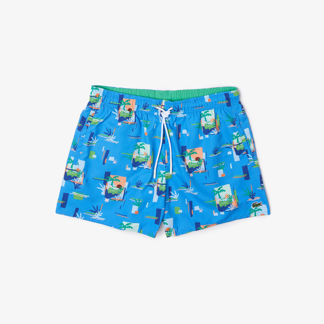 Men's Printed Built-In Mesh Boxer Swimming Trunks